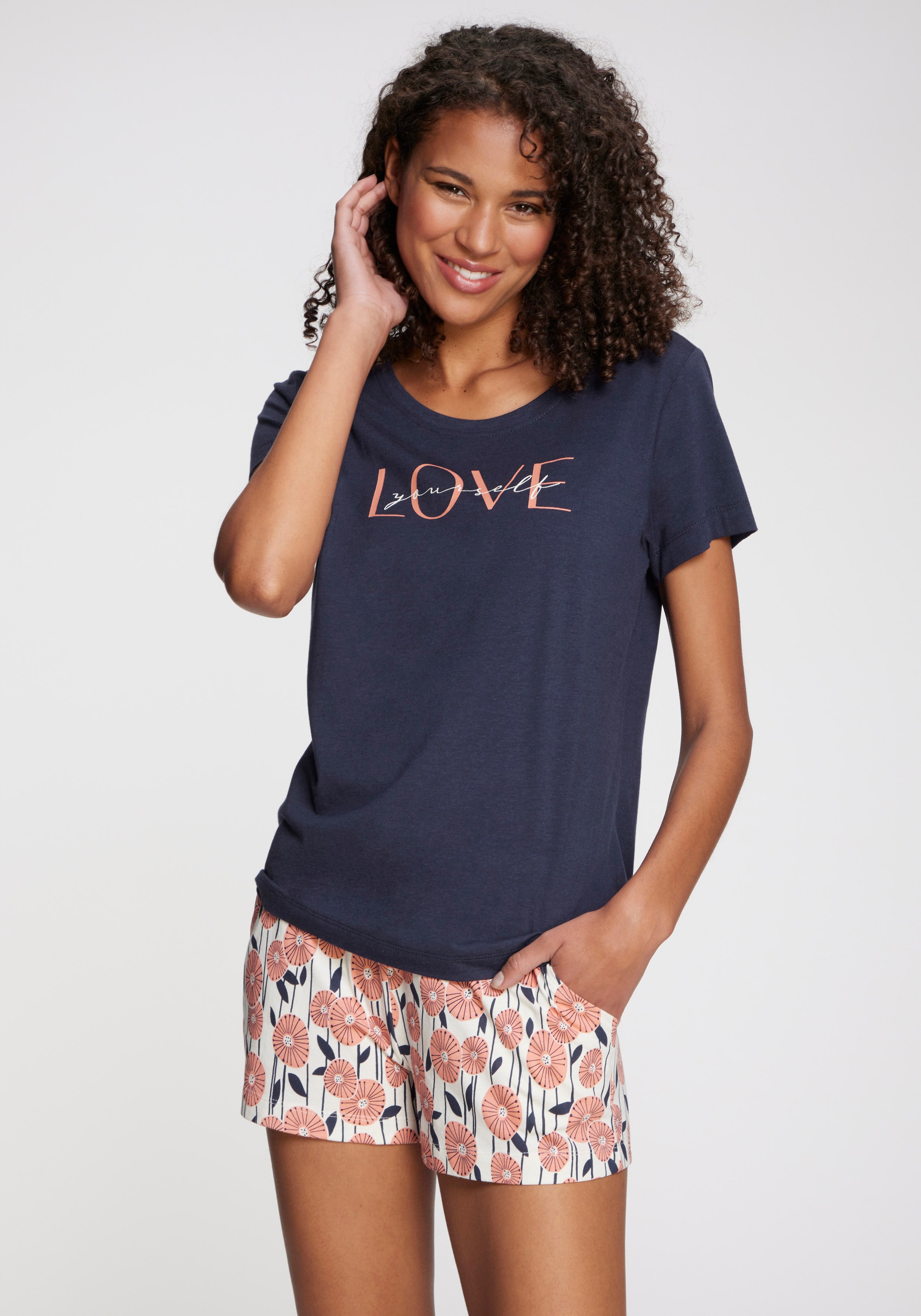 Vivance Dreams Pyjamaoberteil mit schönem Frontprint