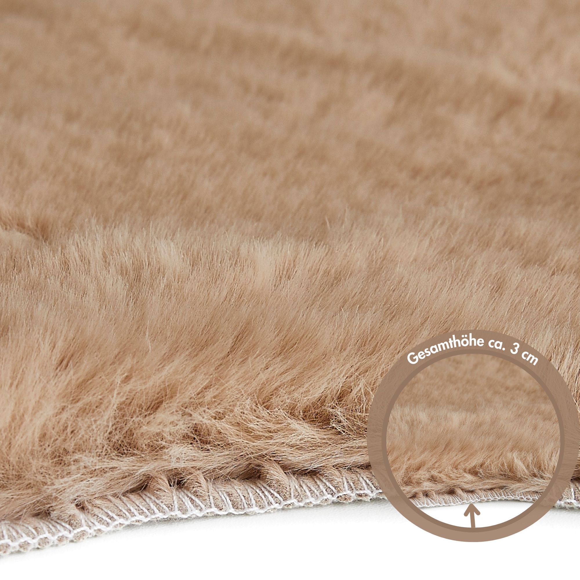 my home Fellteppich »Lugano« fellförmig 30 mm Höhe Kunstfell, Uni Farben, weich & kuschelig, auch als 2er Set erhältlich