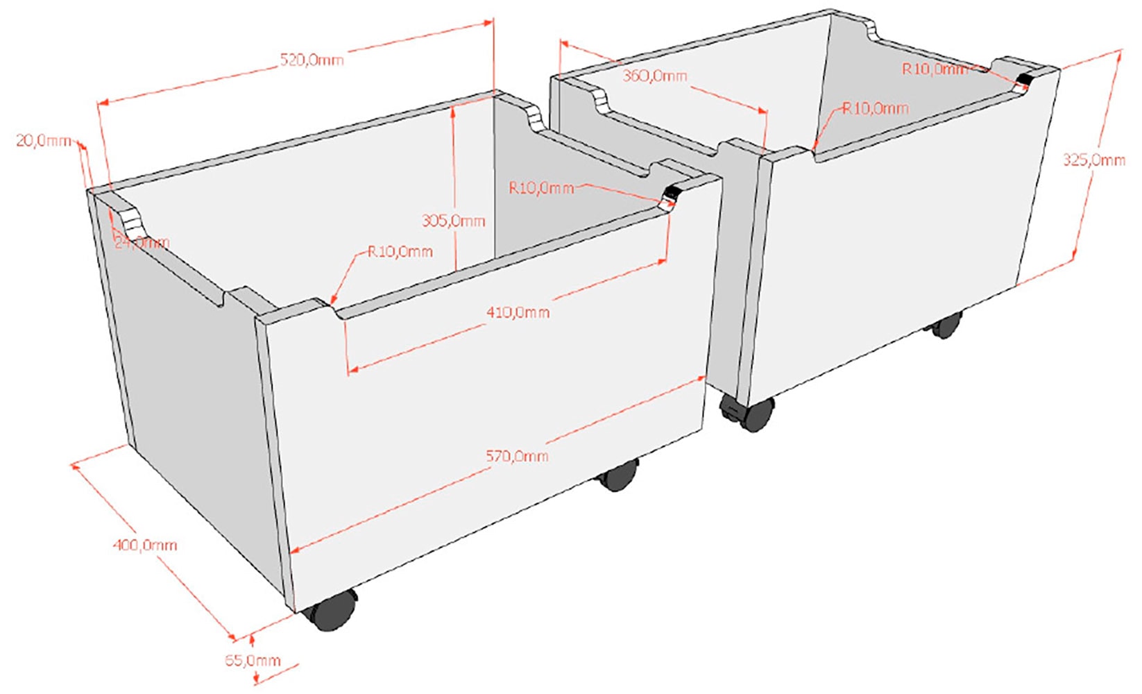 Vipack Lit en bois massif »Forrest Made in Europe, stabil und hochwertig gebaut, mit 2 Rollboxen« 90/200 cm, avec sommier à lattes et échelle, montage inversé possible,  incl. protection anti-chute périphérique en design barreaux, hêtre laqué blanc