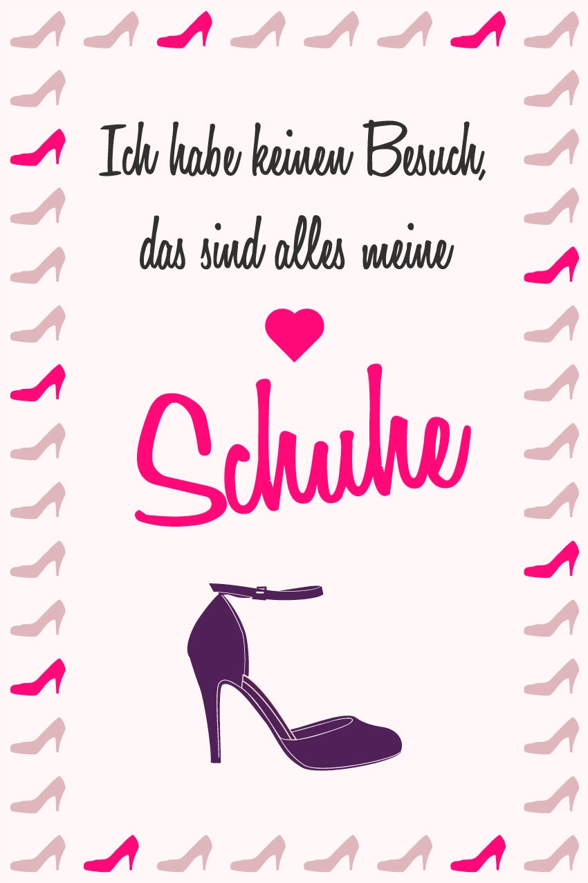 queence Metallbild »Schuhe« Herzen | Schriftzug | Schriftzüge | Schuh | Schuhe | Sprüche | Sprüche & Texte 1 Stk. tlg. Stahlschilder