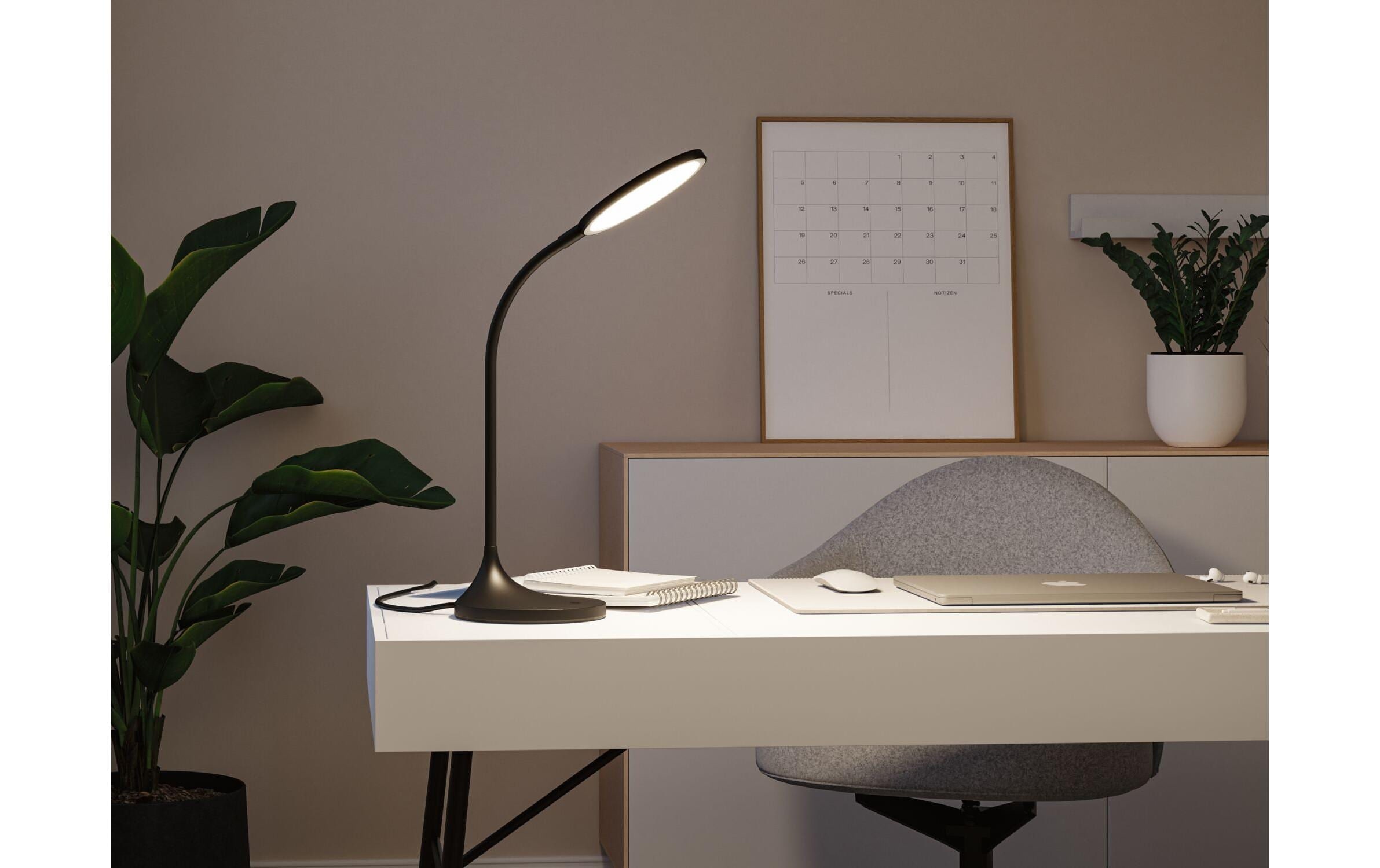 Paulmann LED Schreibtischlampe »Paulmann Schreibtischleuchte Schwarz, matt« LED-Modul warmweiss