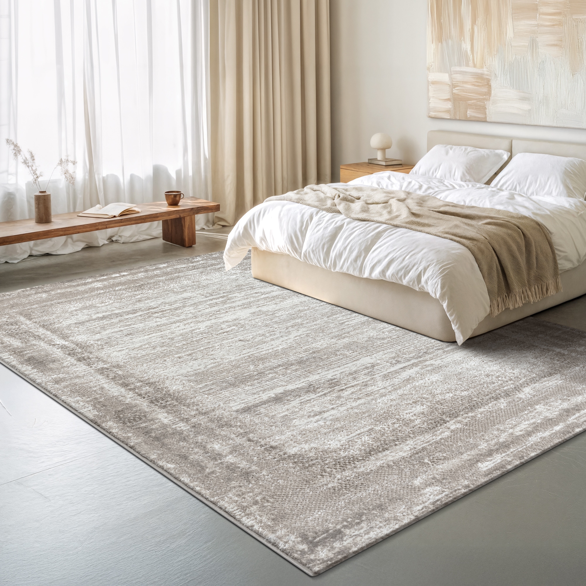 Sanat Tapis »Harmony 3215 , auch als Läufer« Rectangulaire 12 mm Höhe Wohnzimmer, Kurzflor, modern, Bordüre, Schlafzimmer