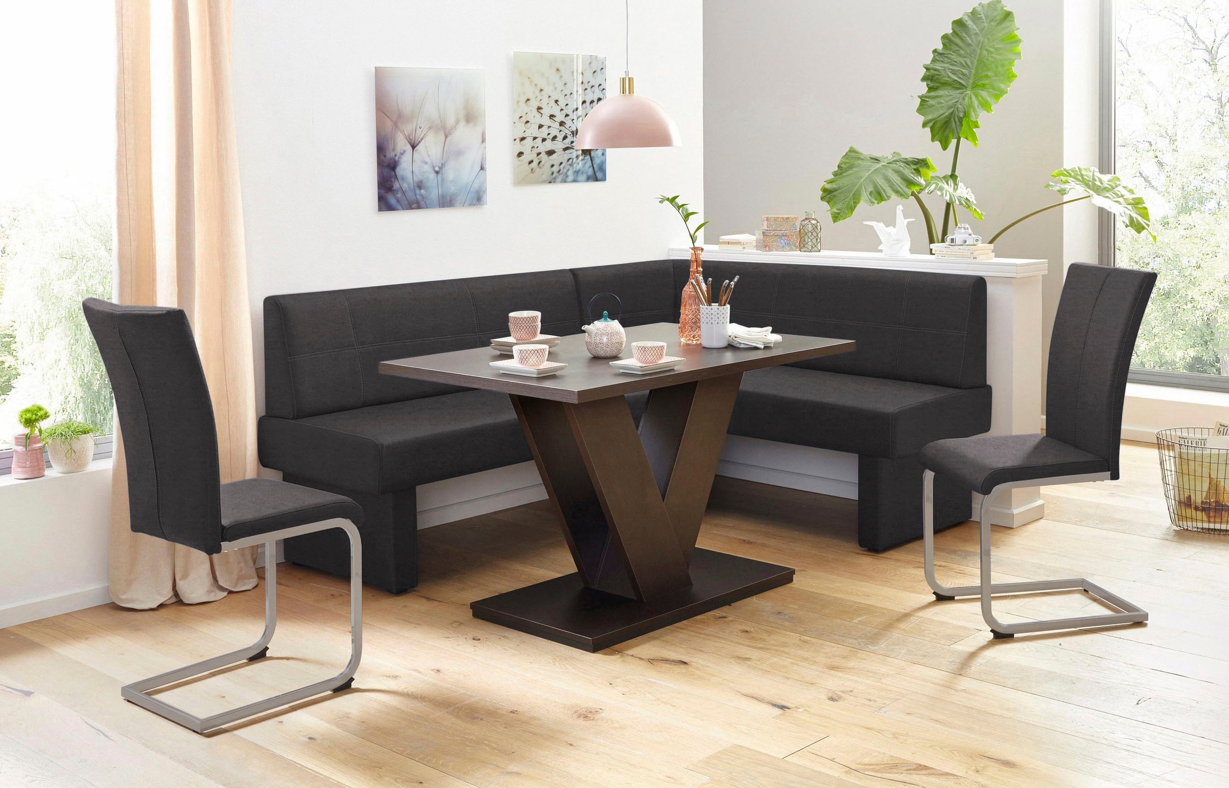 Home affaire Chaise cantilever »Nils« (Ensemble) 2 cuisStuhl belastbar bis 120 Kg, Gestell Metall im Chrom-Look oder Schwarz