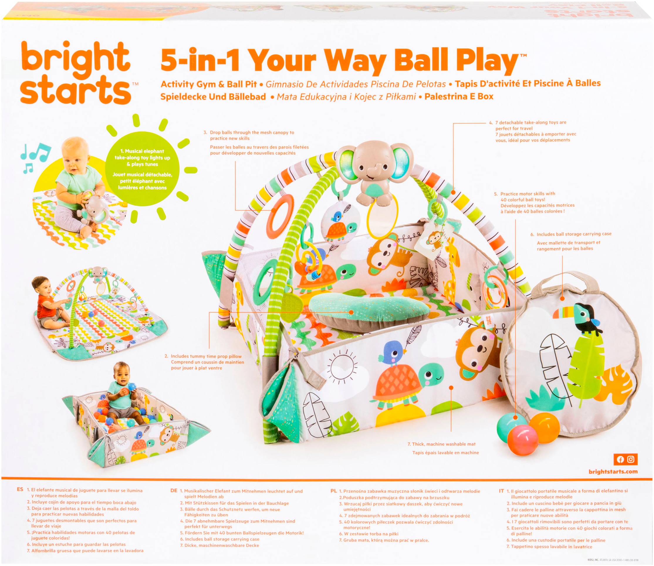 Bright Starts Spielbogen »5-in-1 Your Way Ball Play™ Activity Gym & Ball Pit - Totally Tropical™« mit Licht und Sound