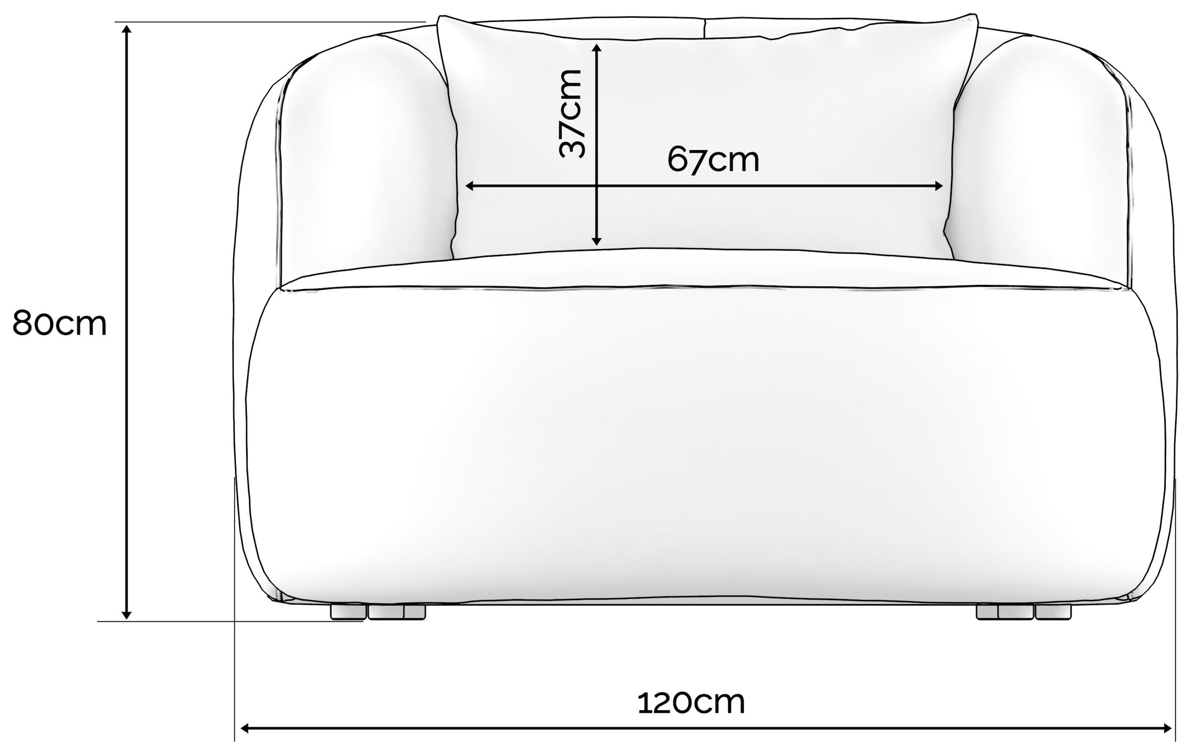 LeGer Home by Lena Gercke XXL-Sessel »Yllara, moderner Lesesessel, Loveseat mit grosszügiger Sitzfläche« mit geschwungener Rückenlehne in Samt oder Struktur