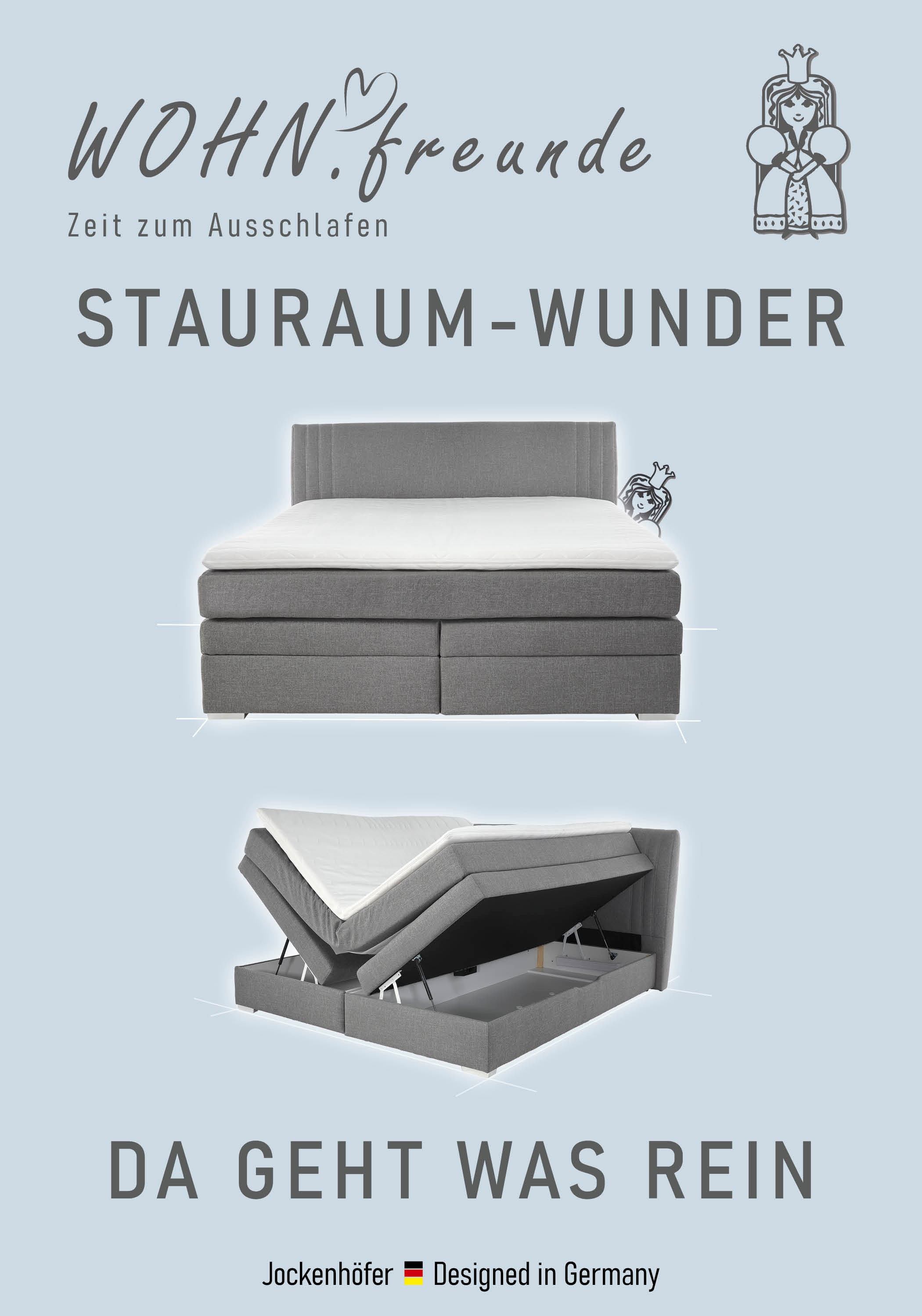 Jockenhöfer Gruppe Boxspringbett »"Amira", OTTOs Choice! Topseller, mit Bettkasten und Topper« erhältlich in den Breiten 120,140 & 180cm