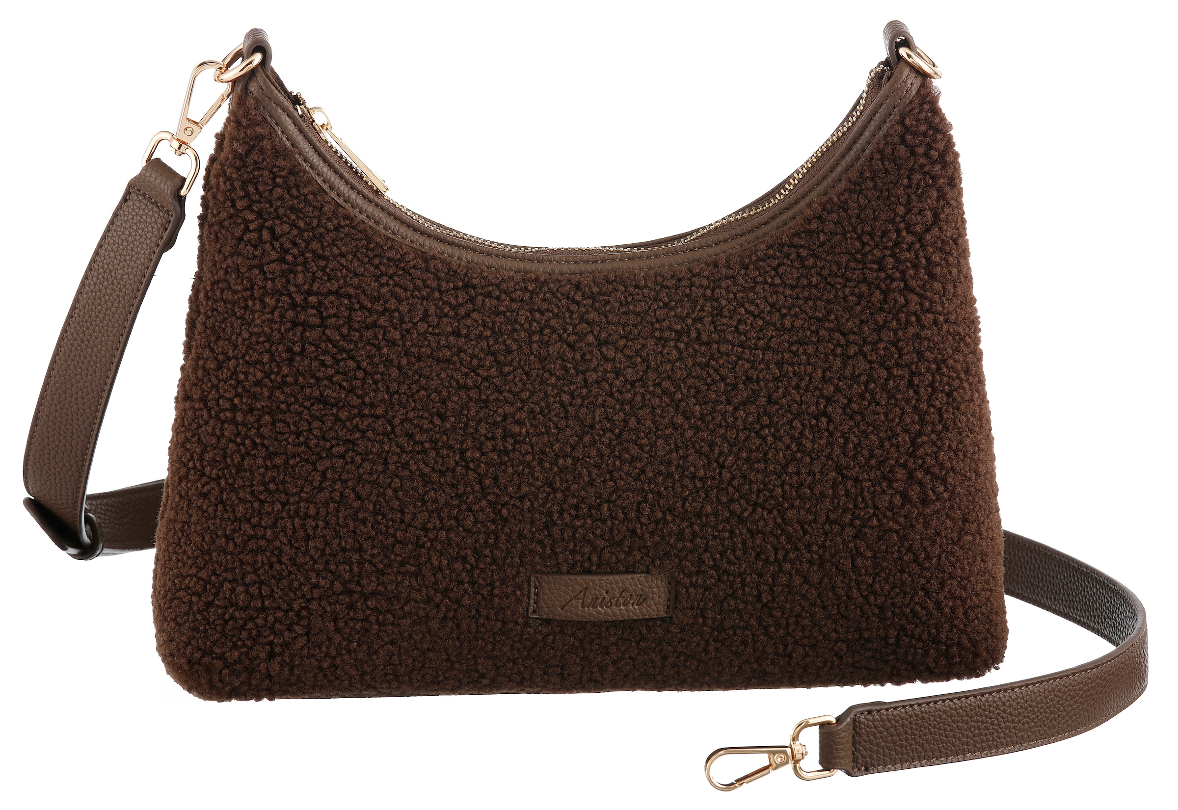Aniston ACCESSOIRES Sac à bandoulière Sac à main, sac à épaule en aspect teddy