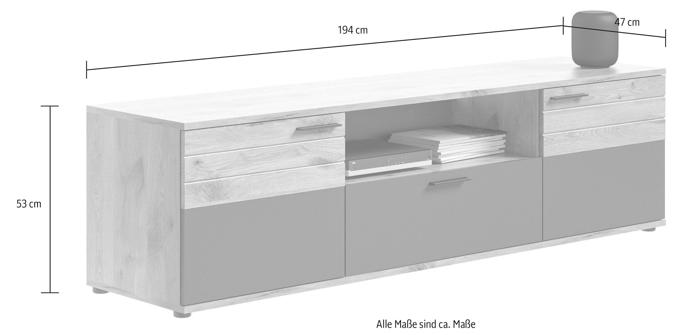 Home affaire Lowboard »Riga« Breite 194 cm