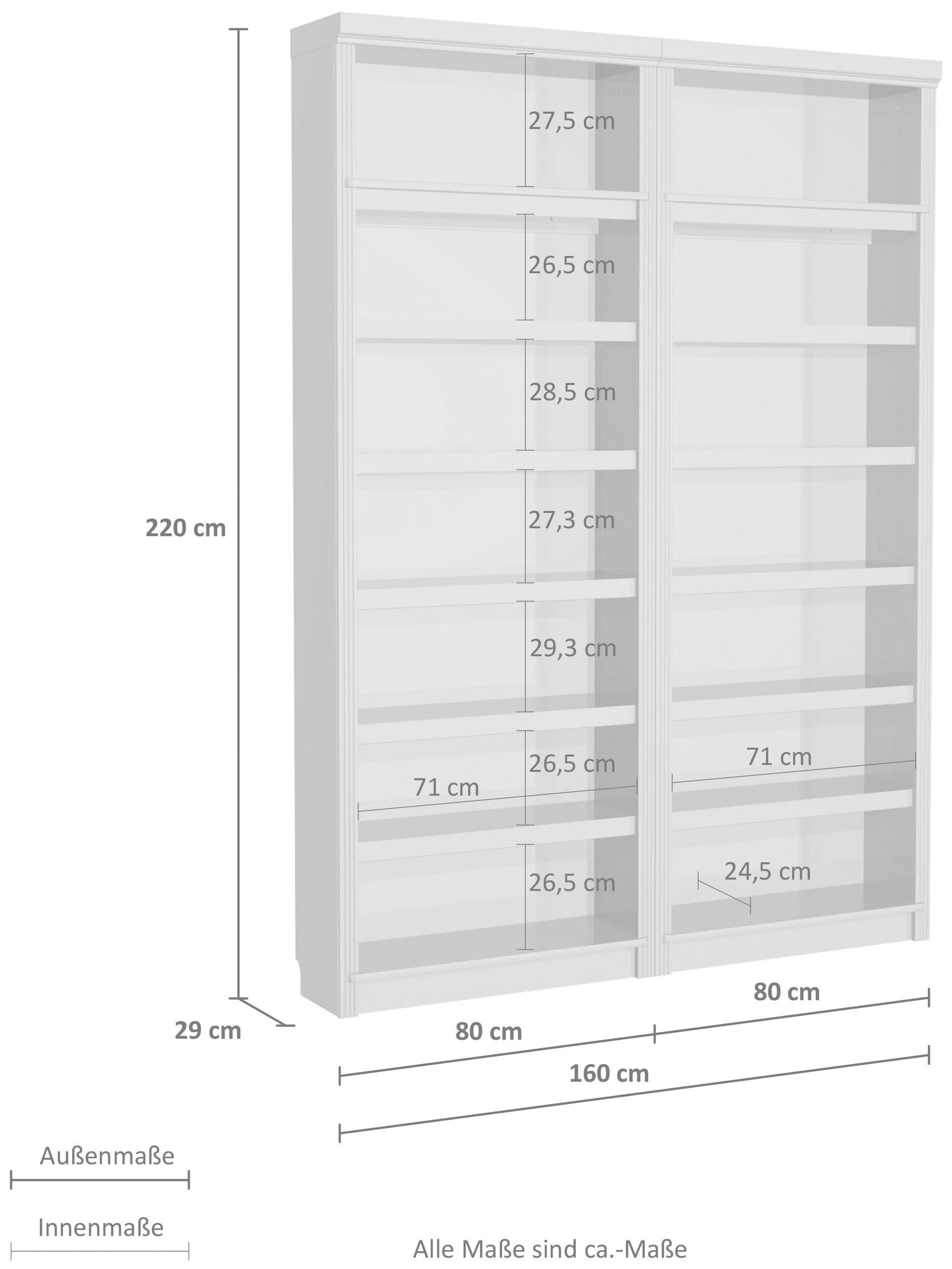 Home affaire Bibliothèque »Soeren« 2 cuis tlg. aus massiver nordischer Kiefer, FSC®-zertifiziert