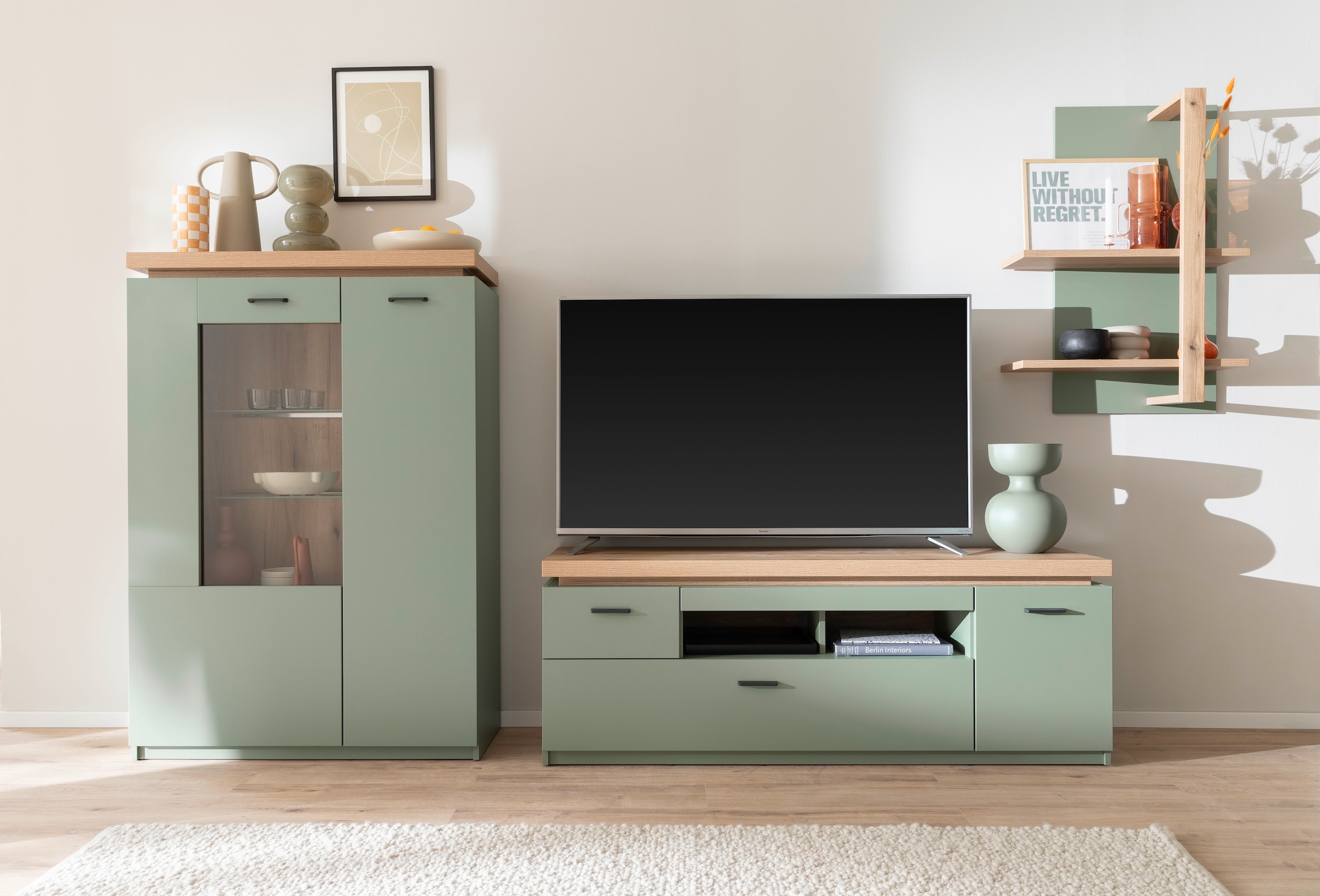 MCA furniture Wohnwand »MONIZ Wohnkomination 2« Komplett-Set, 3 Stk. tlg.