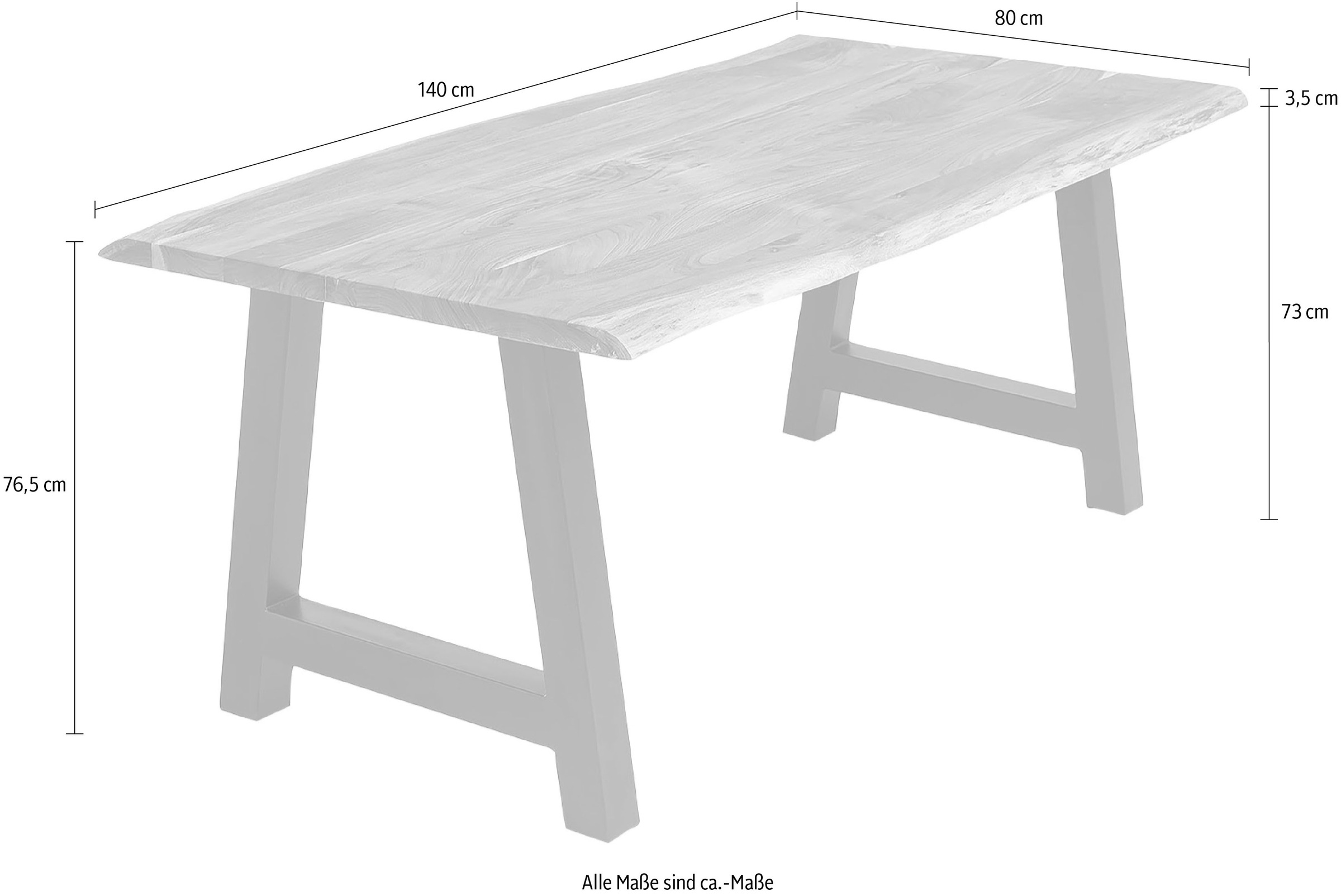 SalesFever Esstisch »Designer-Tisch für stilvolle Mahlzeiten« Zweifach gewachstes, geöltes Massivholz