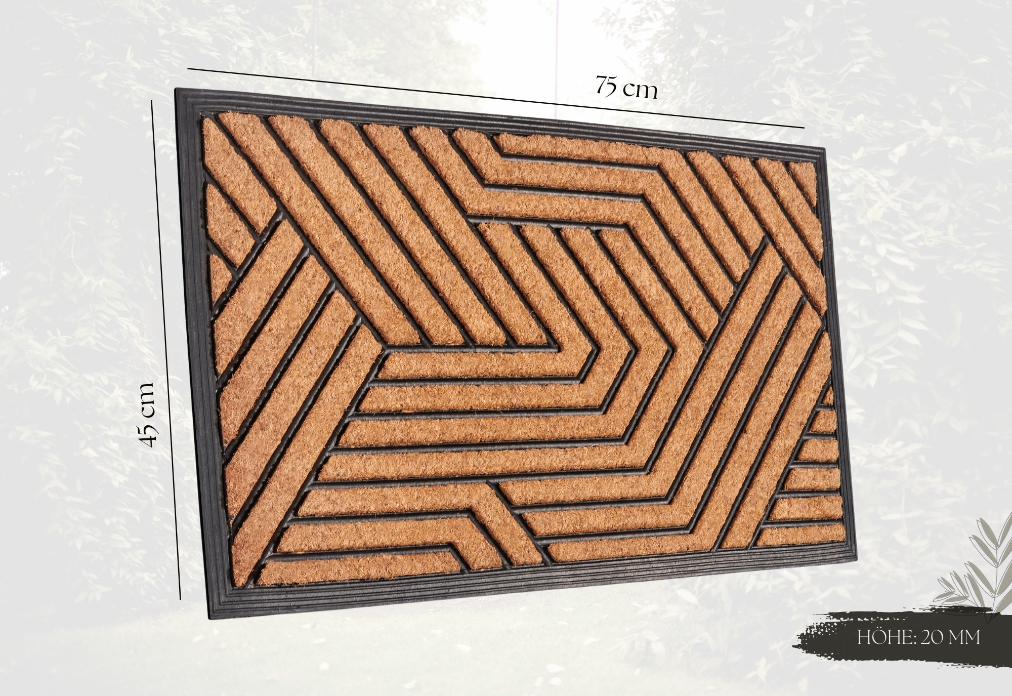 HANSE Home Fussmatte »Mix Mats  Gummi Kokos Labyrinth, Türmatte« rechteckig 20 mm Höhe Strapazierfähig, pflegeleicht, robust, wetterfest, UV-beständig