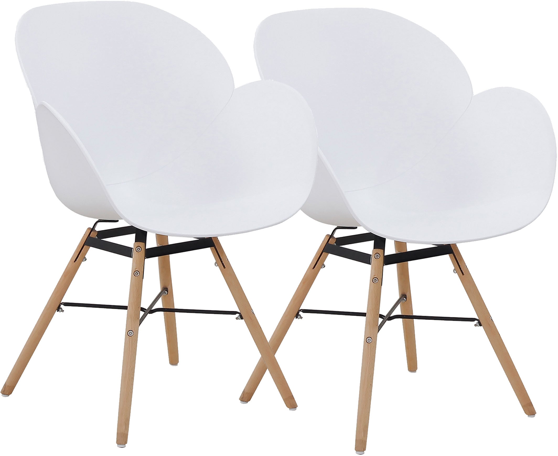 Kayoom Chaise à 4 pieds »Stuhl Amalia 110 2er-Set, praktisches Set, bequemer Kunststoffstuhl« (Set) 2 cuispflegeleicht, abwaschbar, in einem Stück spritzgegossene Sitzfläche