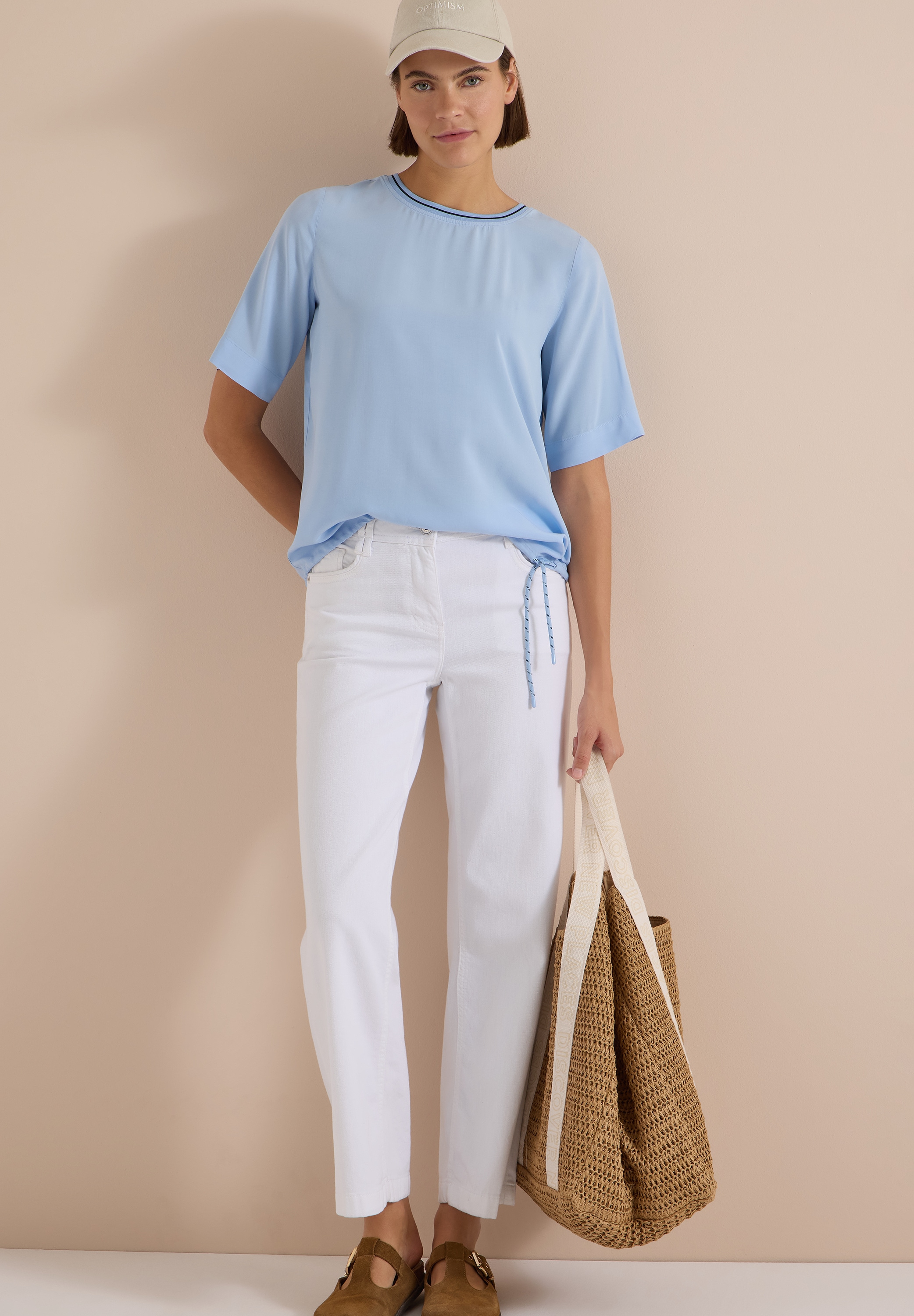 Cecil Chemisier à chemise Détail rayé à l'encolure, qualité viscose