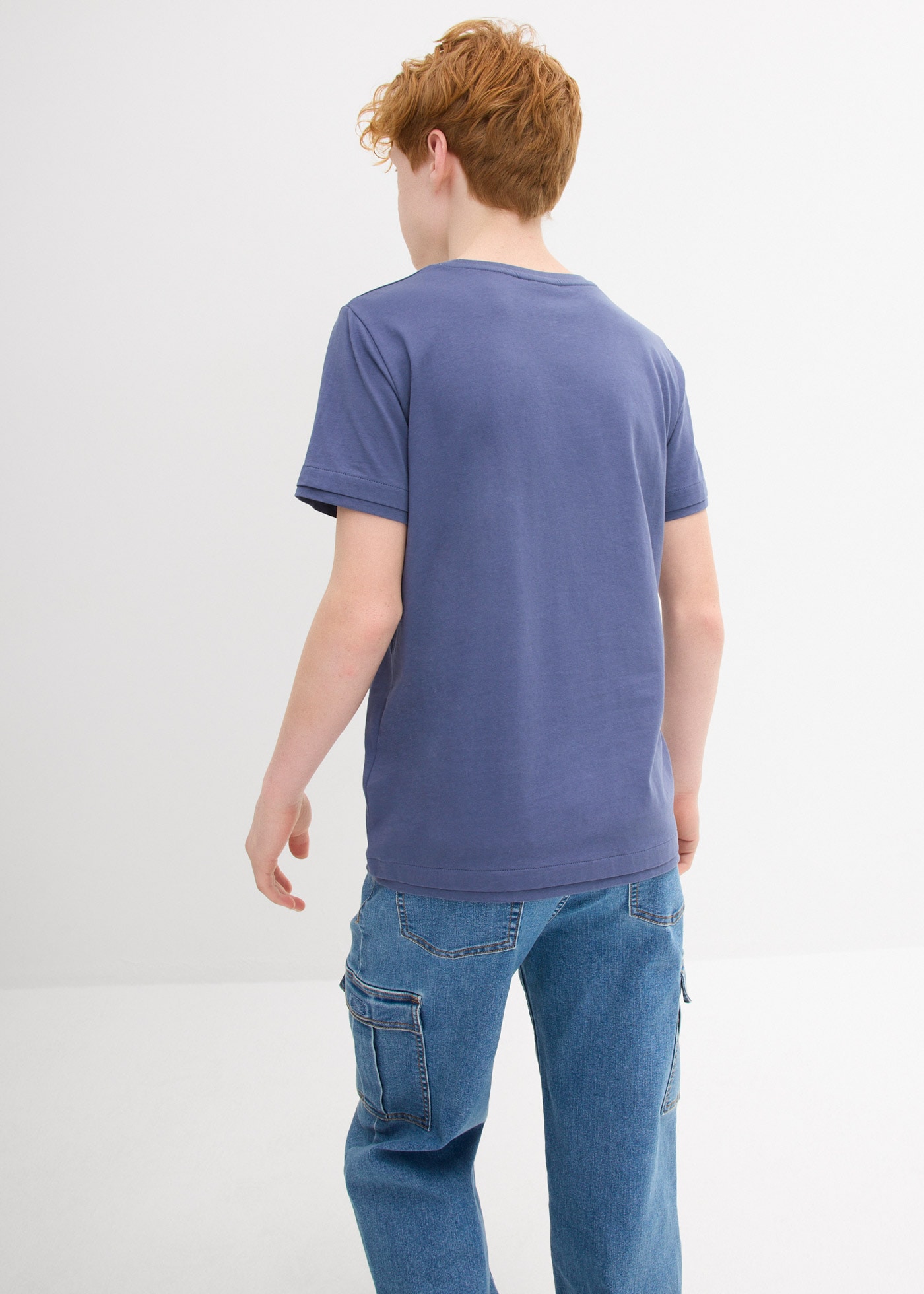 bonprix T-shirt Paquet, 2 cuis bequeme Passform, Kurzarm-Design, aus reiner Baumwolle