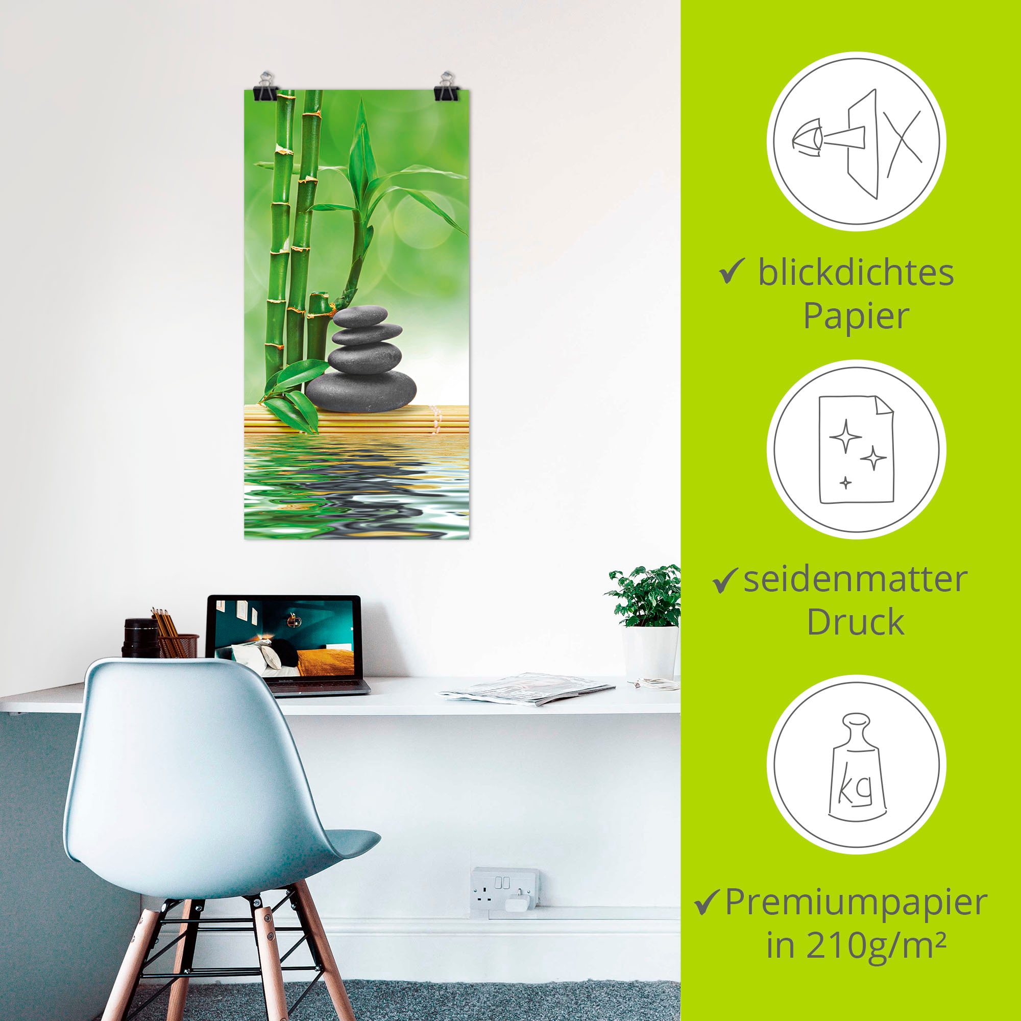 Artland Wandbild »Spa Konzept Zen Basaltsteine« Zen 1 Stk. tlg. als Leinwandbild, Poster, Wandaufkleber in verschied. Grössen