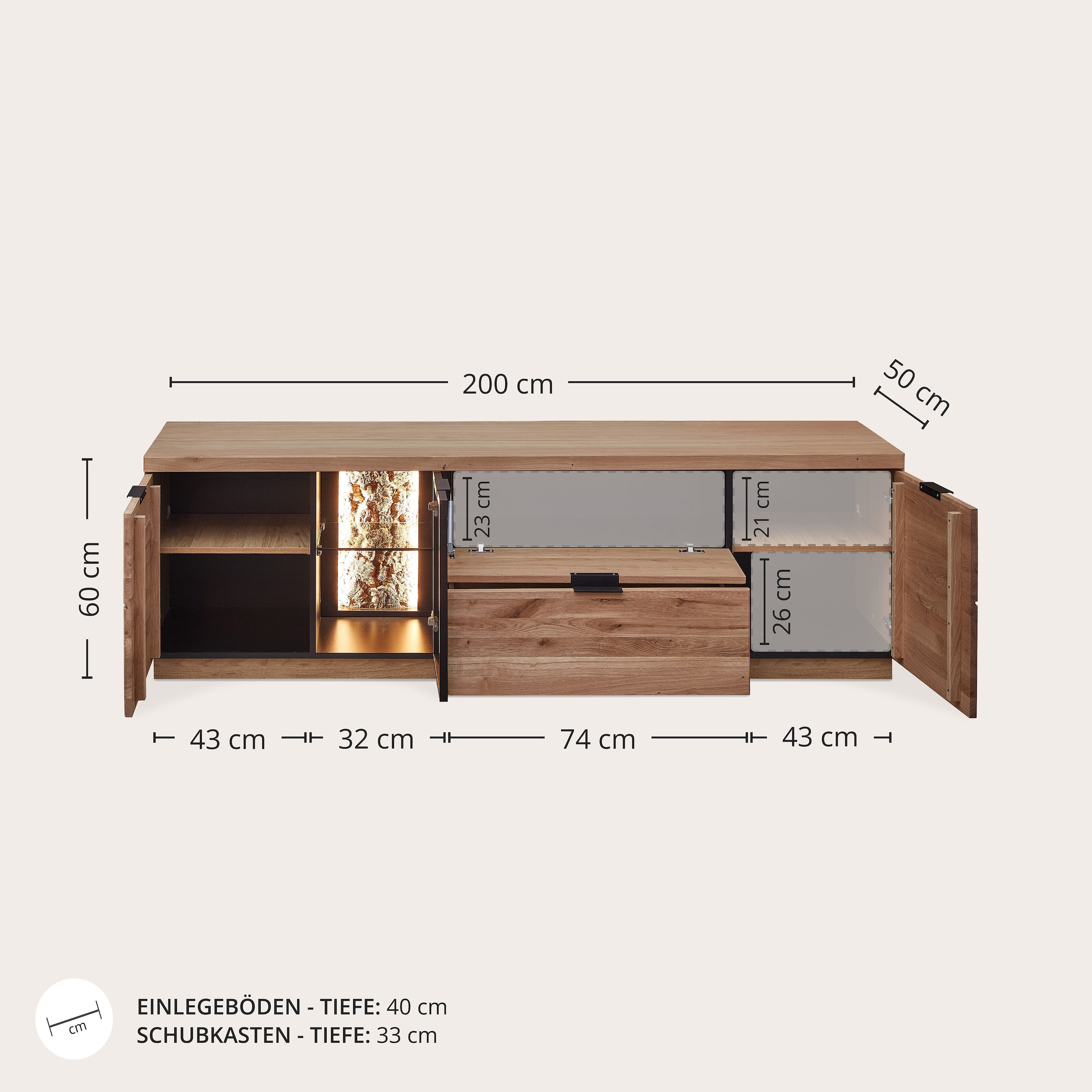 Wohnconcept Meuble mural »Donna Wohnwand, 324x180x50 (BxHxT)« 3 cuis tlg.