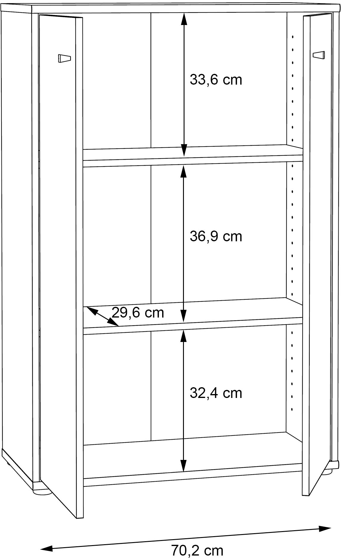 FORTE Commode »Tempra, Kommode, 2 Türen,  viel Stauraum, Höhe 111,1 cm«
