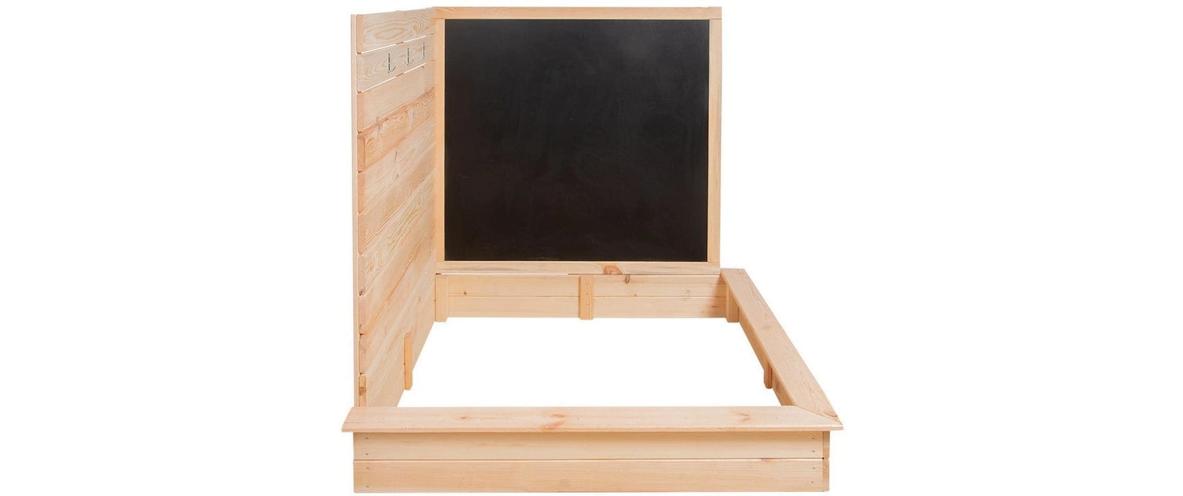 esschert design Sandkasten »mit Tafel Holz 115.5 cm« Platzsparender Kindersandkasten aus Holz mit Kreidetafel