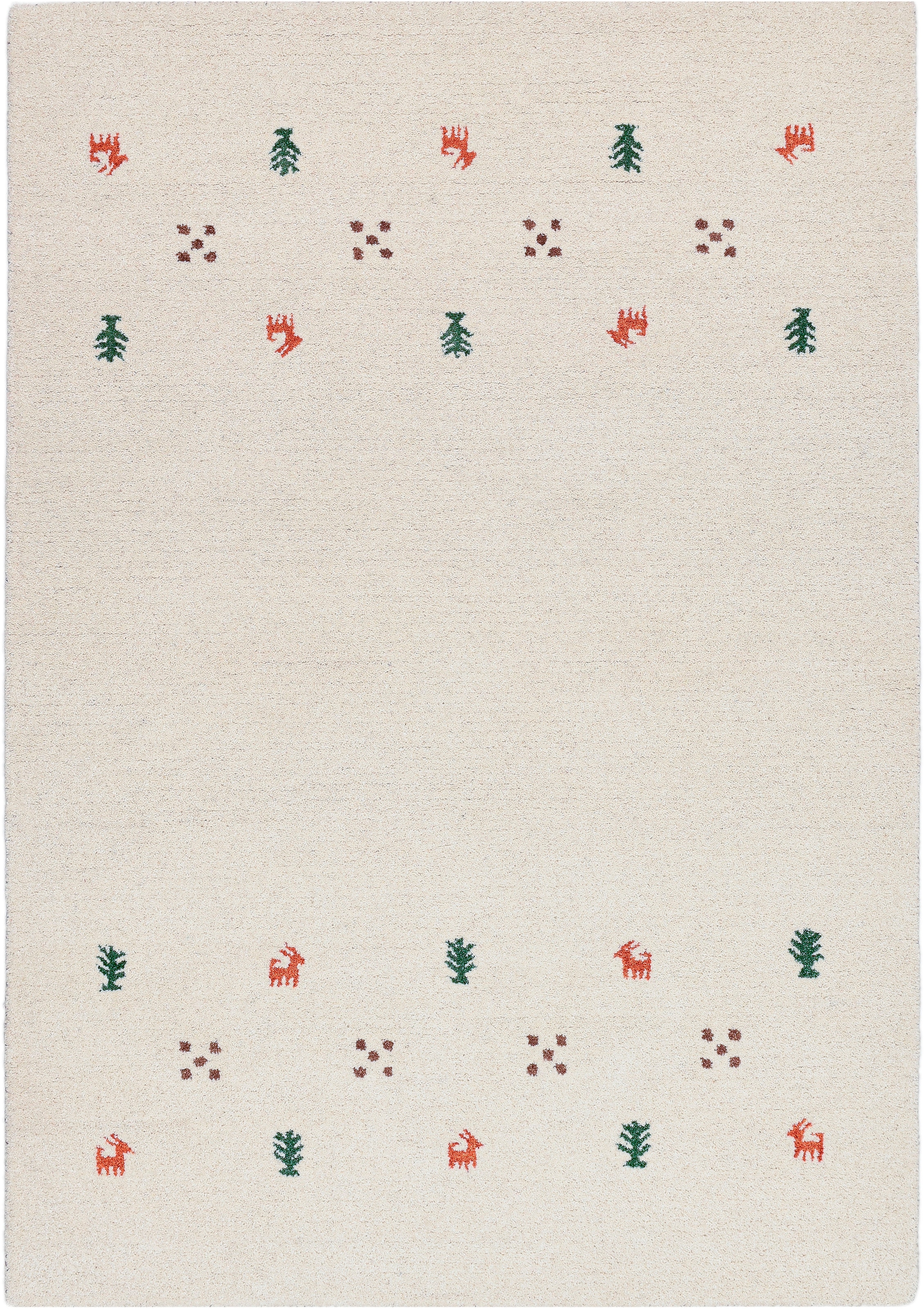 THEKO Tapis en laine »Gabbeh Motiv, Handweb Teppich, Tiermotiv,  reine Wolle, handgewebt« Rectangulaire 14 mm Höhe reine Wolle, handgewebt, Wohnzimmer, Schlafzimmer, Esszimmer