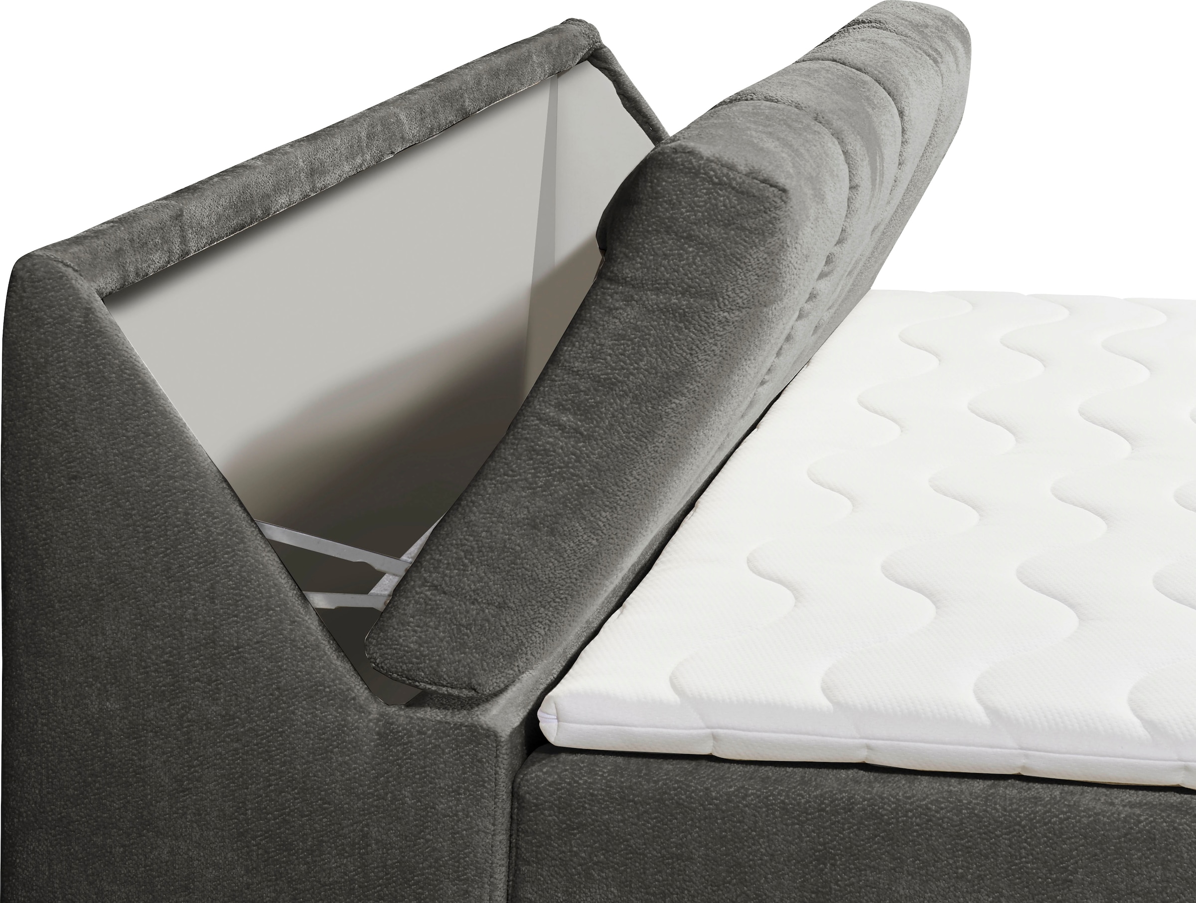 ED EXCITING DESIGN Lit de boxe »Valencia« comprend coffre de lit et espace de rangement dans la tête de lit