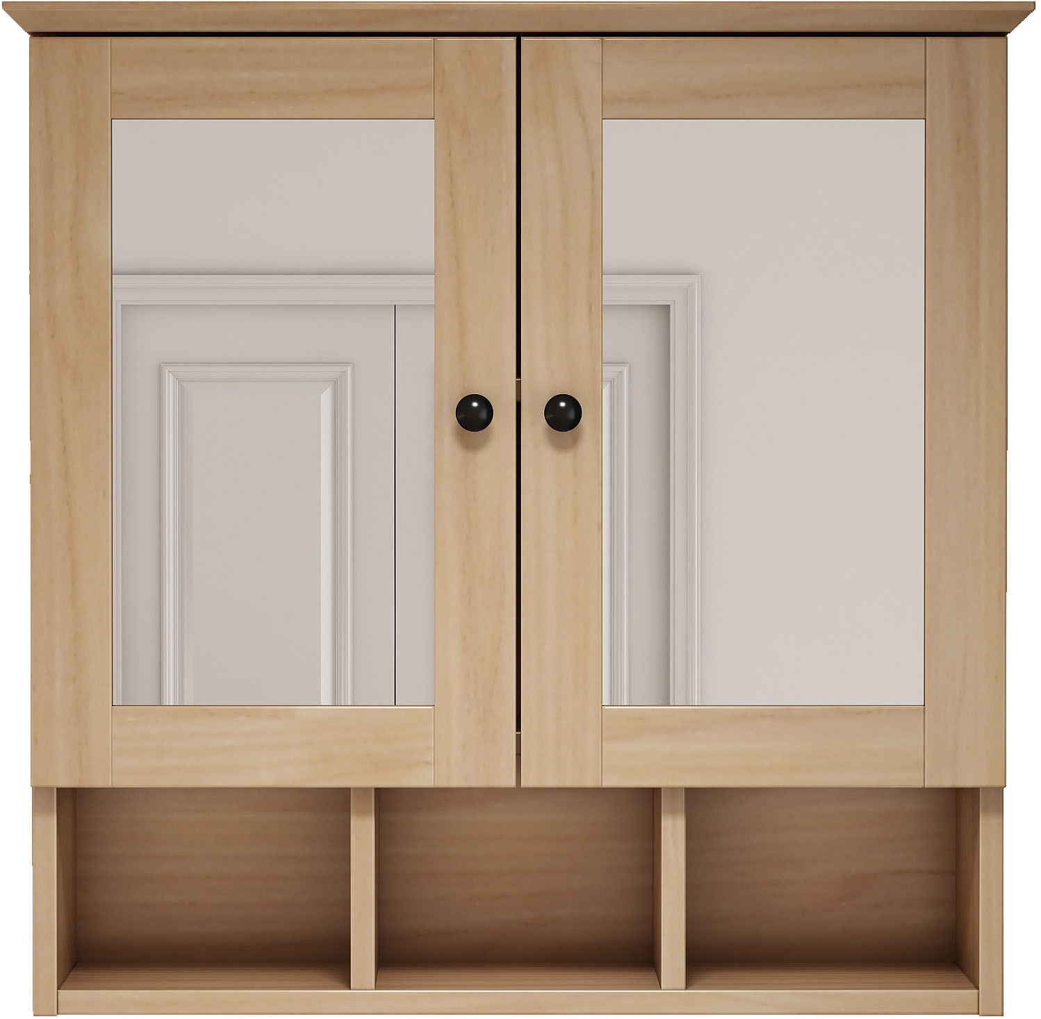 welltime Spiegelschrank »STOCKHOLM« mit 2 Spiegeltüren, offenen Fächern und verstellbaren Einlegeböden