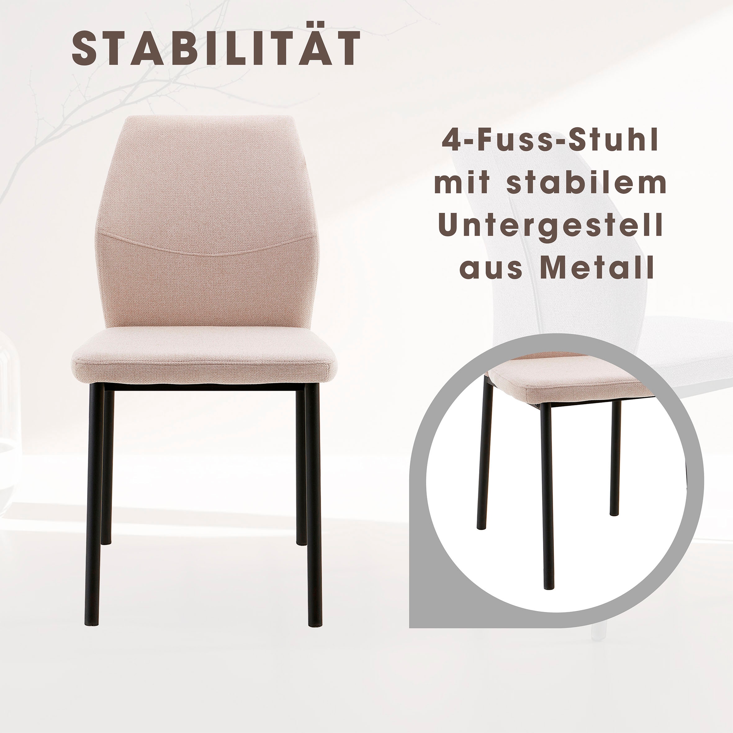 GOODproduct Esszimmerstuhl »Lumos« (Set) 2 Stk.Webstoff in vielen Farben erhältlich mit stabilem Metalluntergestell