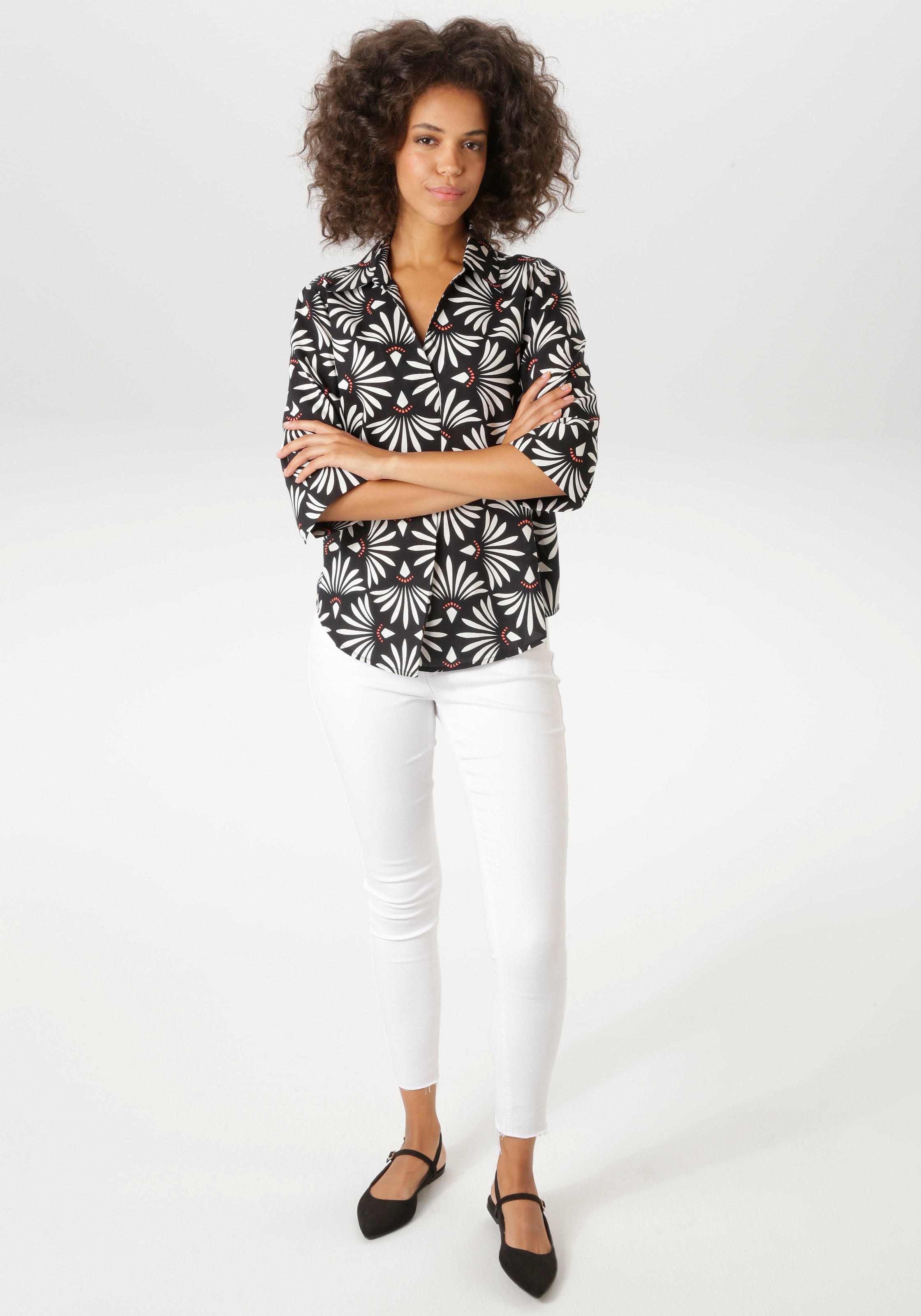 Aniston CASUAL Blouse à enfiler mit fantasievollem, grafischen Druck - NEUE KOLLEKTION