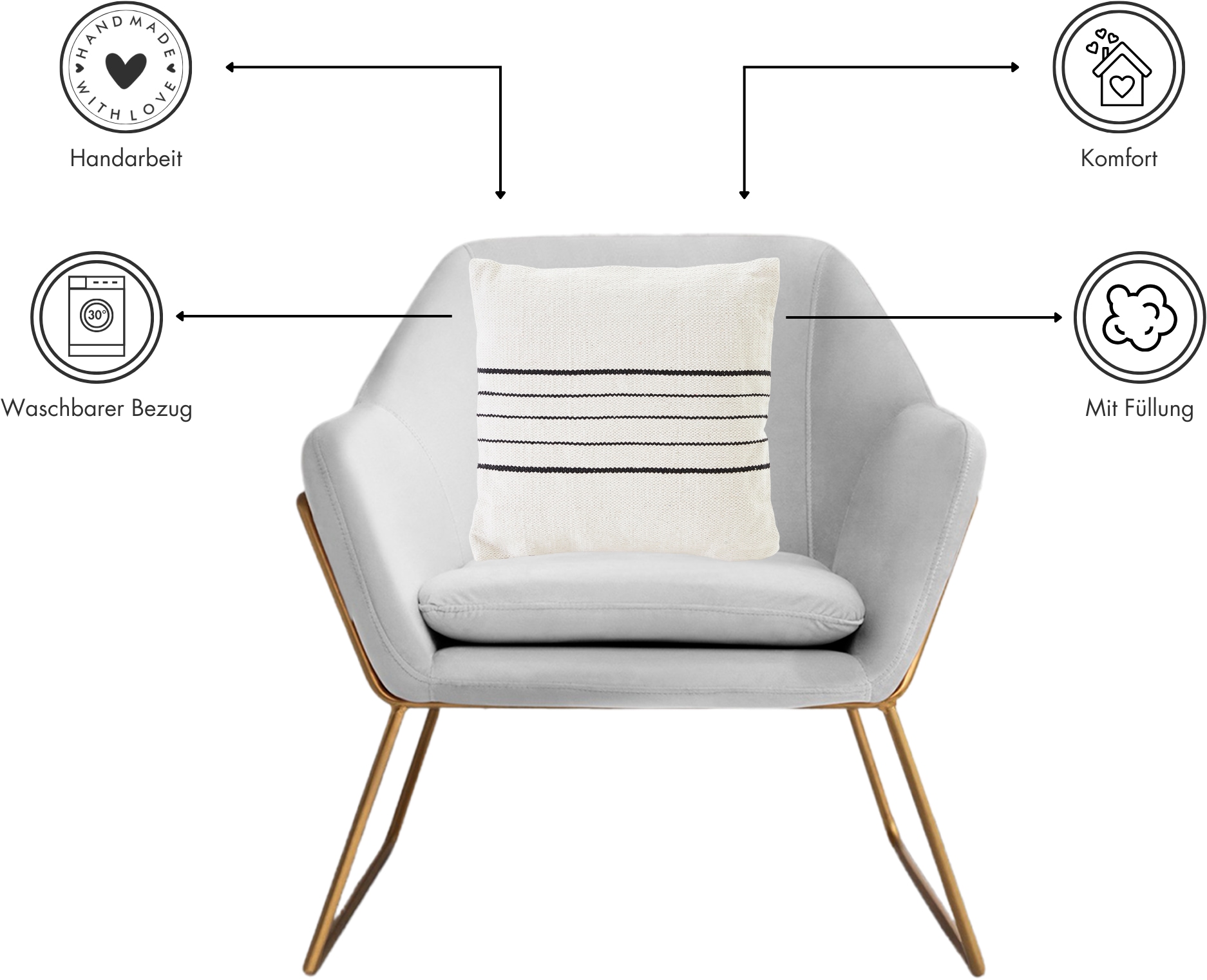 Andiamo Dekokissen »Malena« Ethnomuster, Sofakissen, Kissenhülle mit Füllung, eckig, 45x45 cm