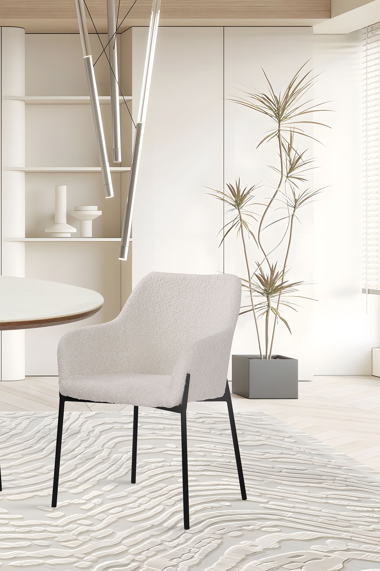SIT Chaise avec accoudoirs »Kobe 2er-Set Bouclé Esszimmerstühle mit Metallgestell« (Ensemble) 2 cuisRevêtement bouclé Öko-Tex & accoudoirs confortables