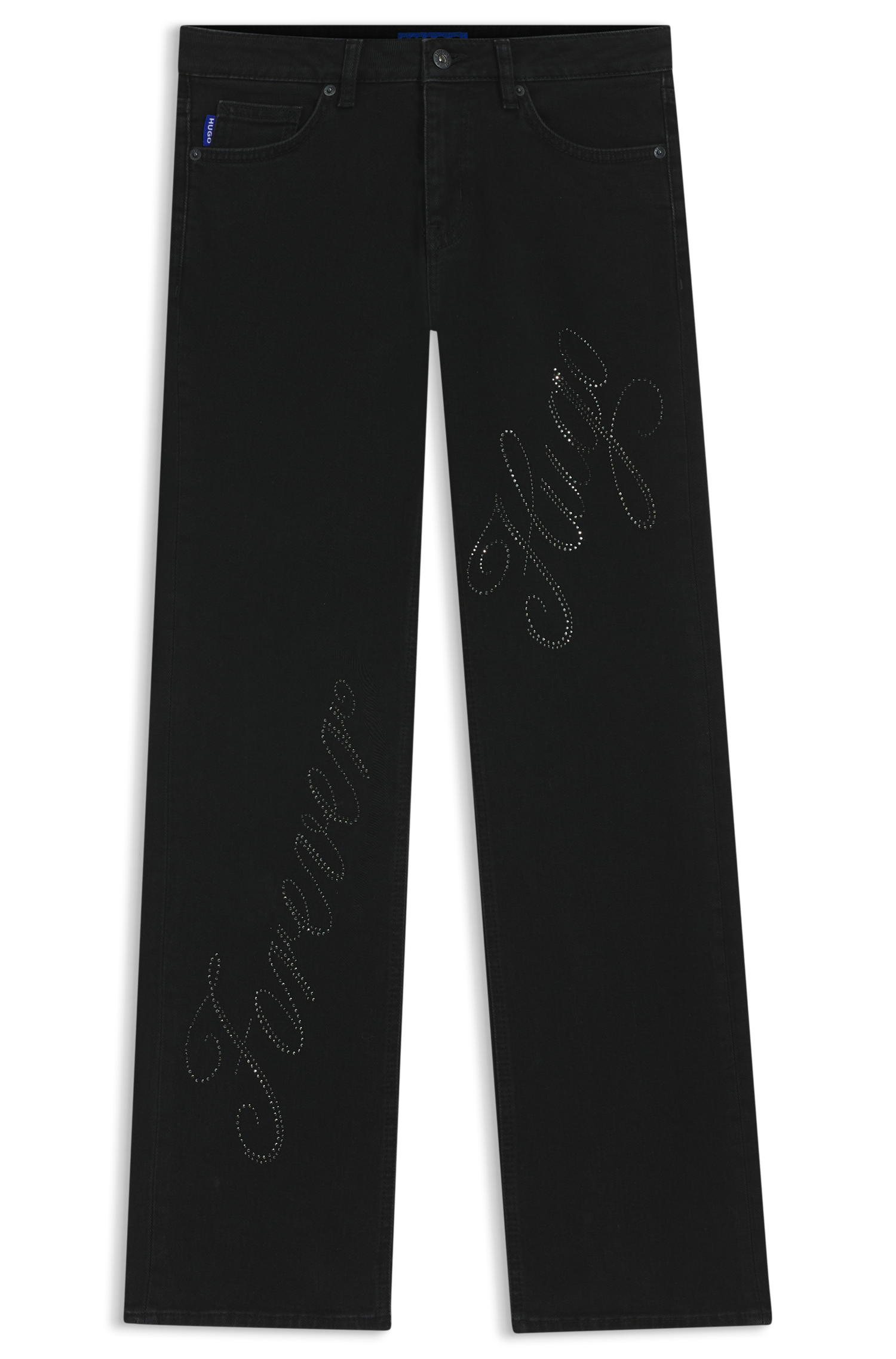 HUGO Slim-fit-Jeans »Gamera« mit Strass-Logo vorn