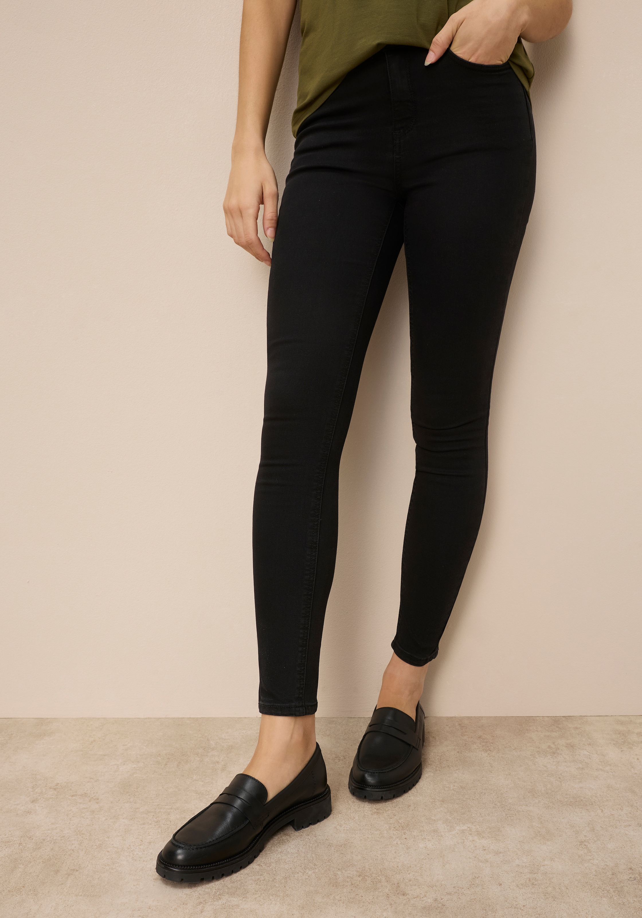 Tamaris High-waist-Jeans Skinny Fit,  modischer Ankle Cut,  mit Gürtelschlaufen