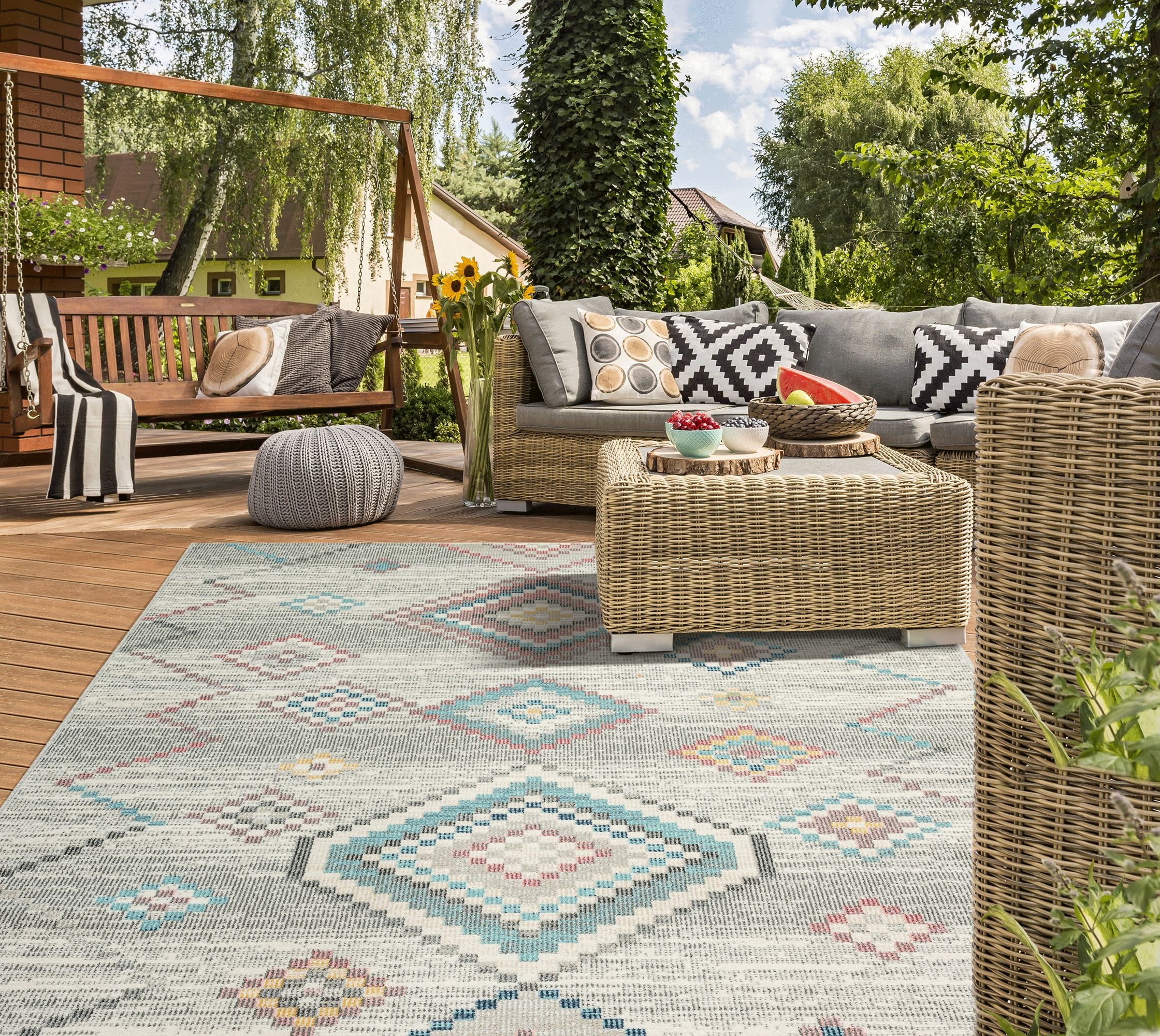 the carpet Tapis »Palma« Rectangulaire 4 mm Höhe Outdoor moderner robuster In und Outdoor Teppich
