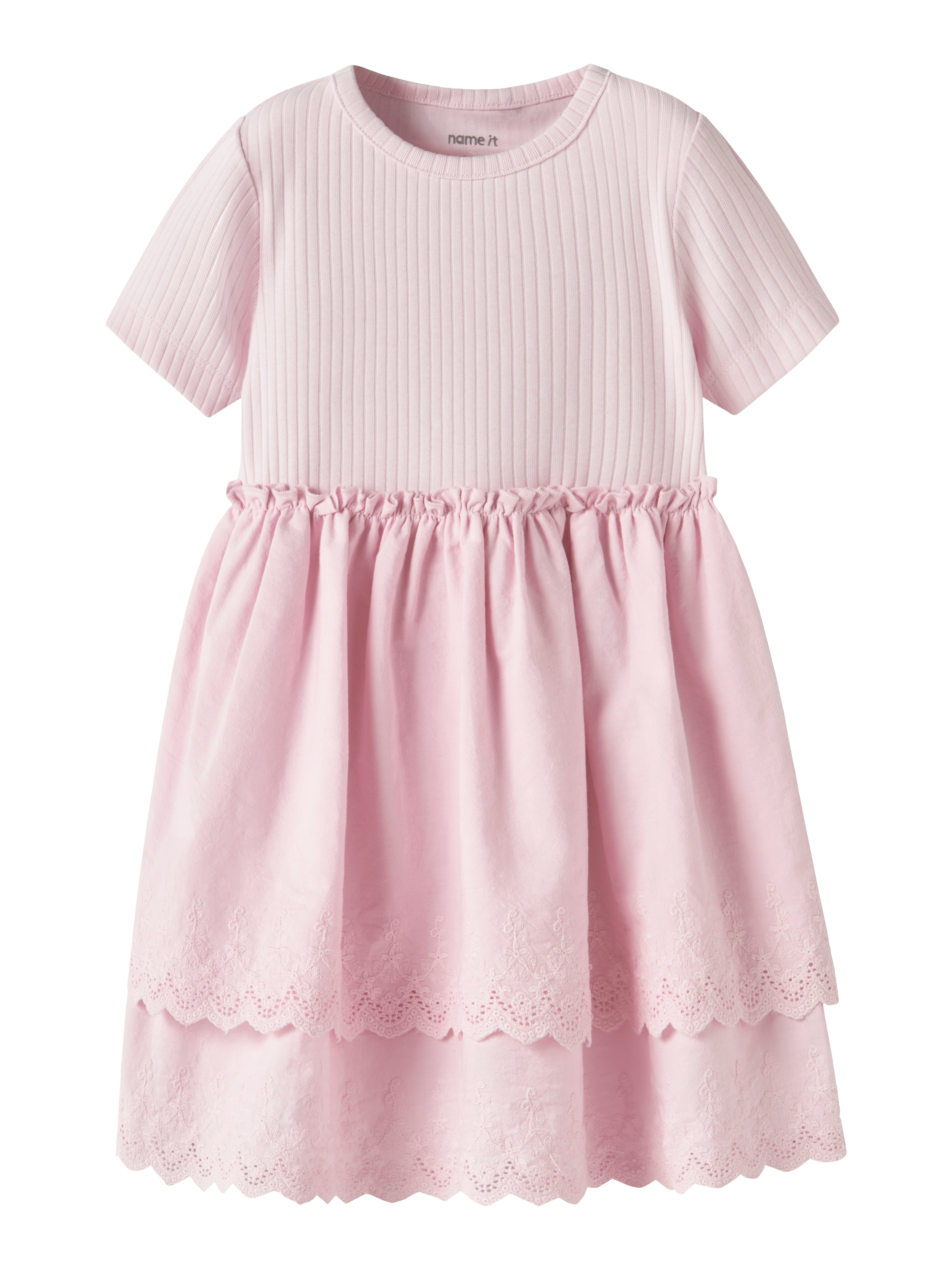 Name It Mini-robe »NMFHAVELLE SS DRESS« Baumwollmischung, regular fit, Lochstickerei