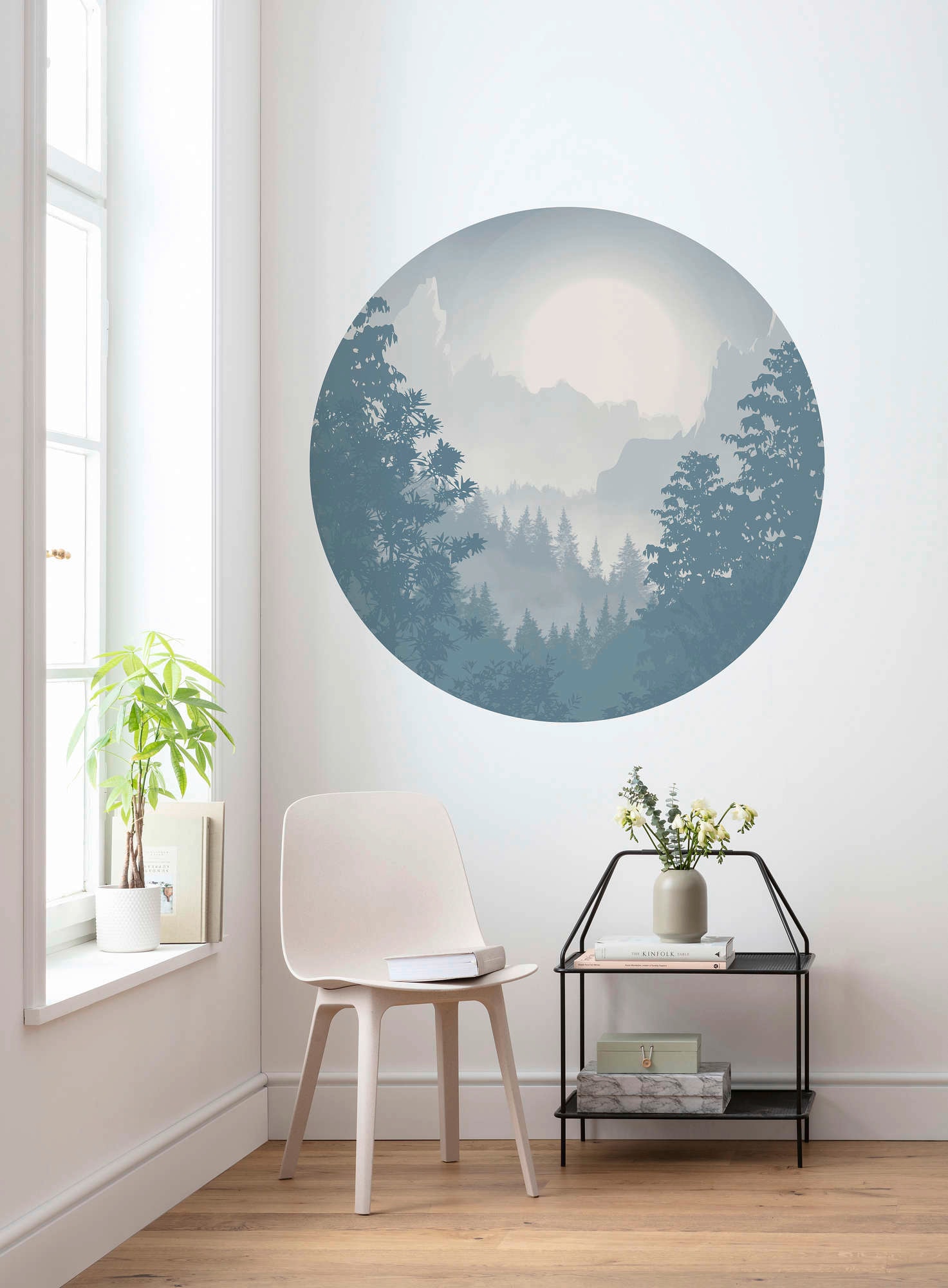 Komar Papier peint intissé »Vlies selbstklebend - Blue Valley - Grösse 125 x 125 cm« imprimé Wohnzimmer, Schlafzimmer