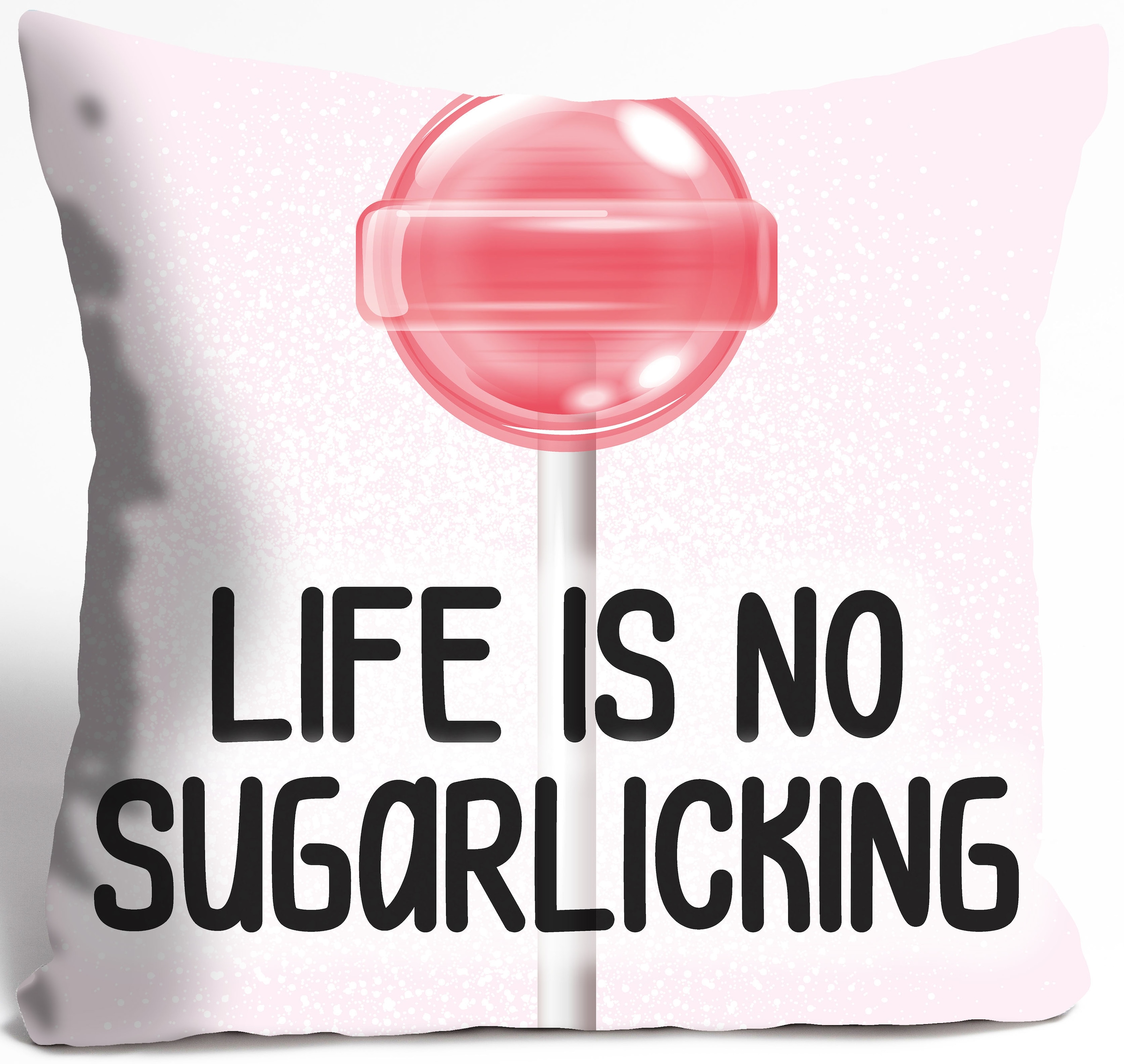 queence Coussin décoratif »LIFE IS NO SUGARLICKING« Kissenhülle ohne Füllung, 1 Stück