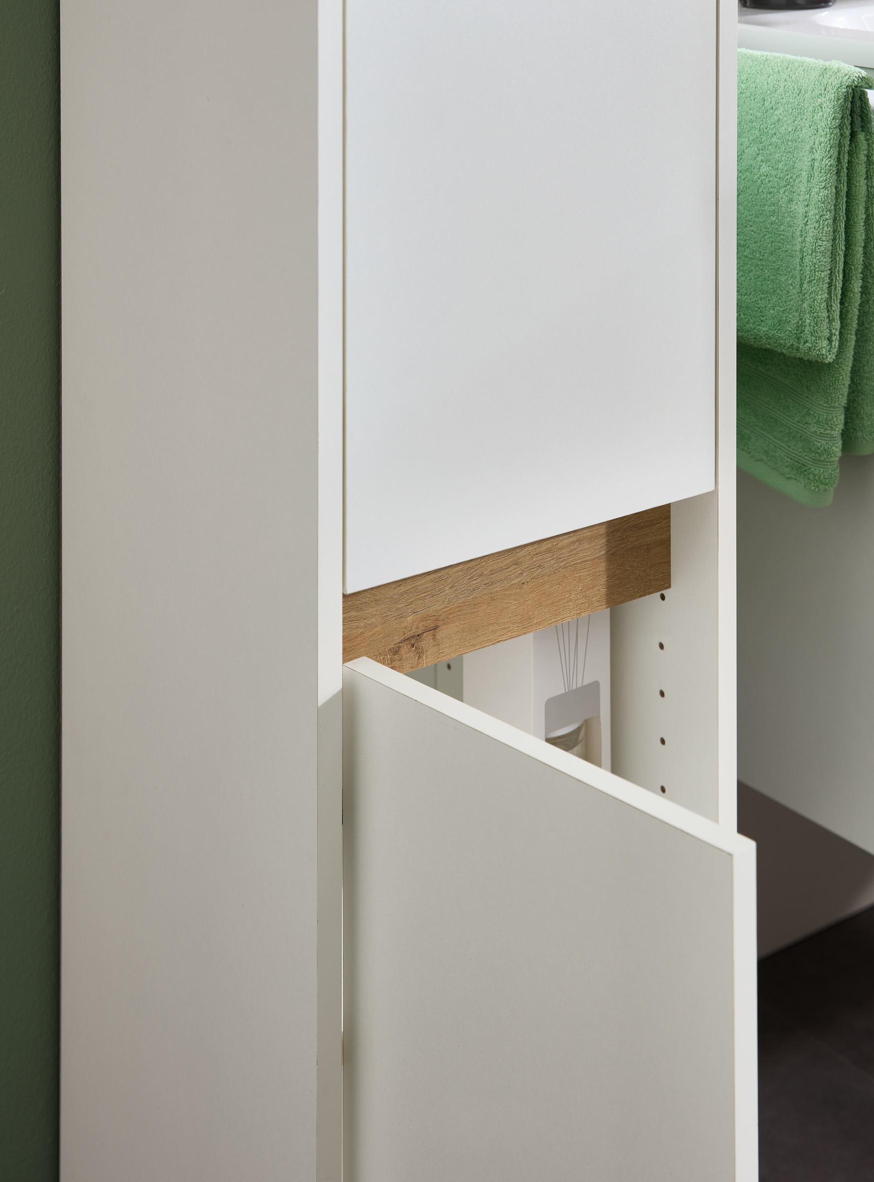 Saphir Armoire intermédiaire »Quickset 100, Badschrank 32,4 cm breit, 2 Türen« 2 étagères amovibles, armoire moyenne pour salle de bains, avec joint accentué