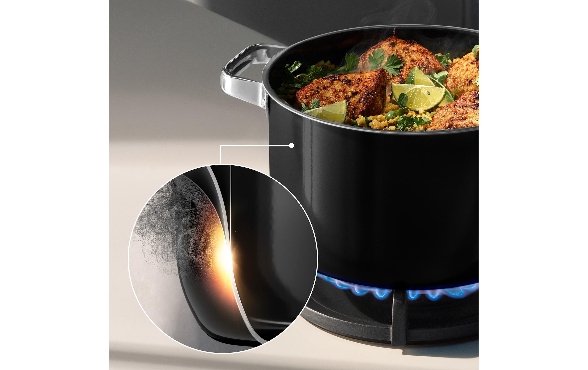 WMF Set de casseroles »Fusiontec Mineral Pro« Ensemble, 7 tlg. Acier inoxydable | Verre