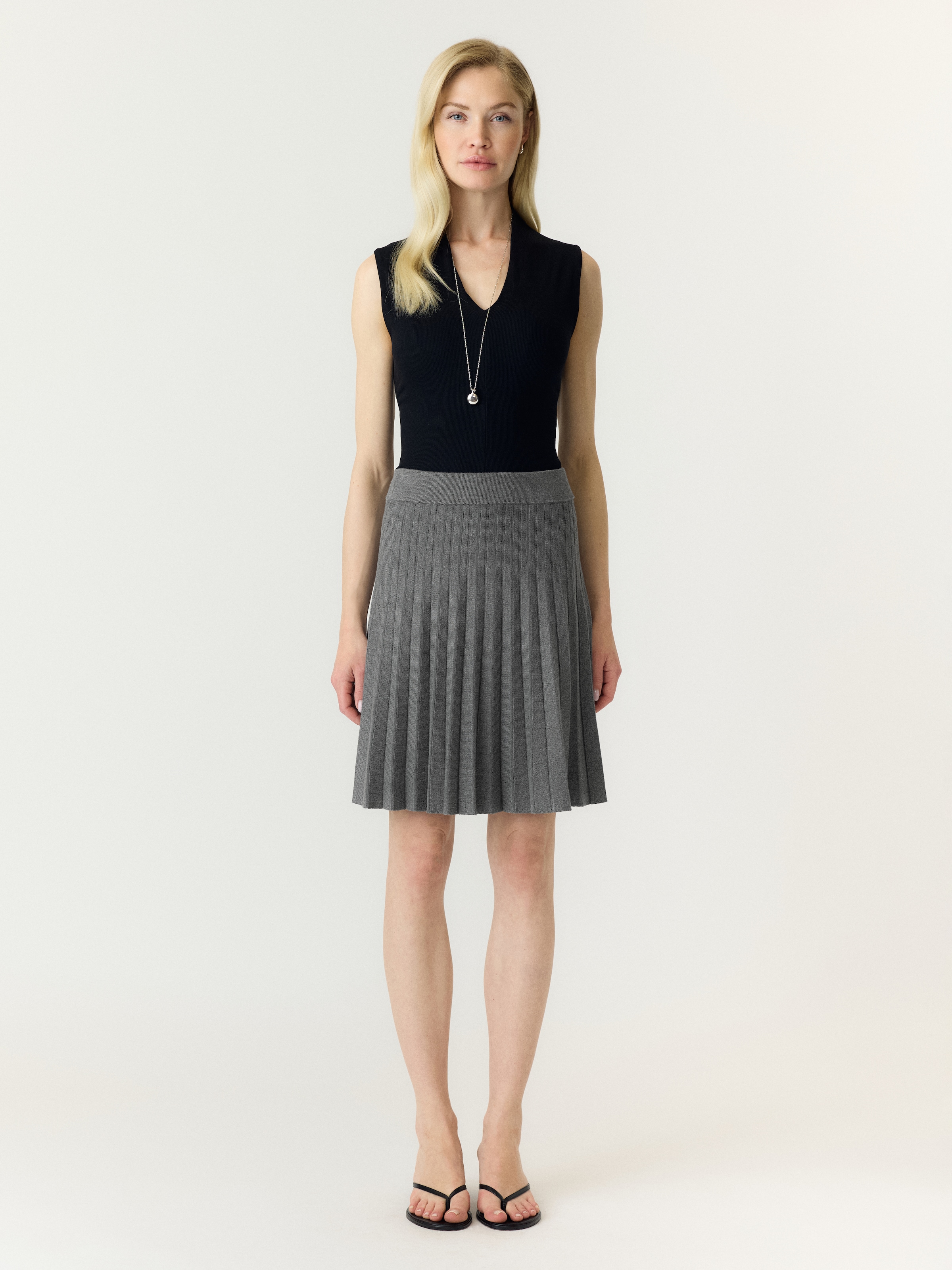 Y.A.S Strickrock »YASELENA HW PLEATED SKIRT S. NOOS« Viskosemischung