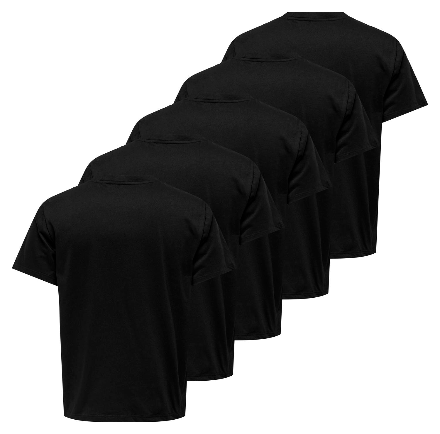 ONLY & SONS Shirt à col rond »ONSJEFF REG SS TEE 5-PACK OTL« Packung, 5 pièces
