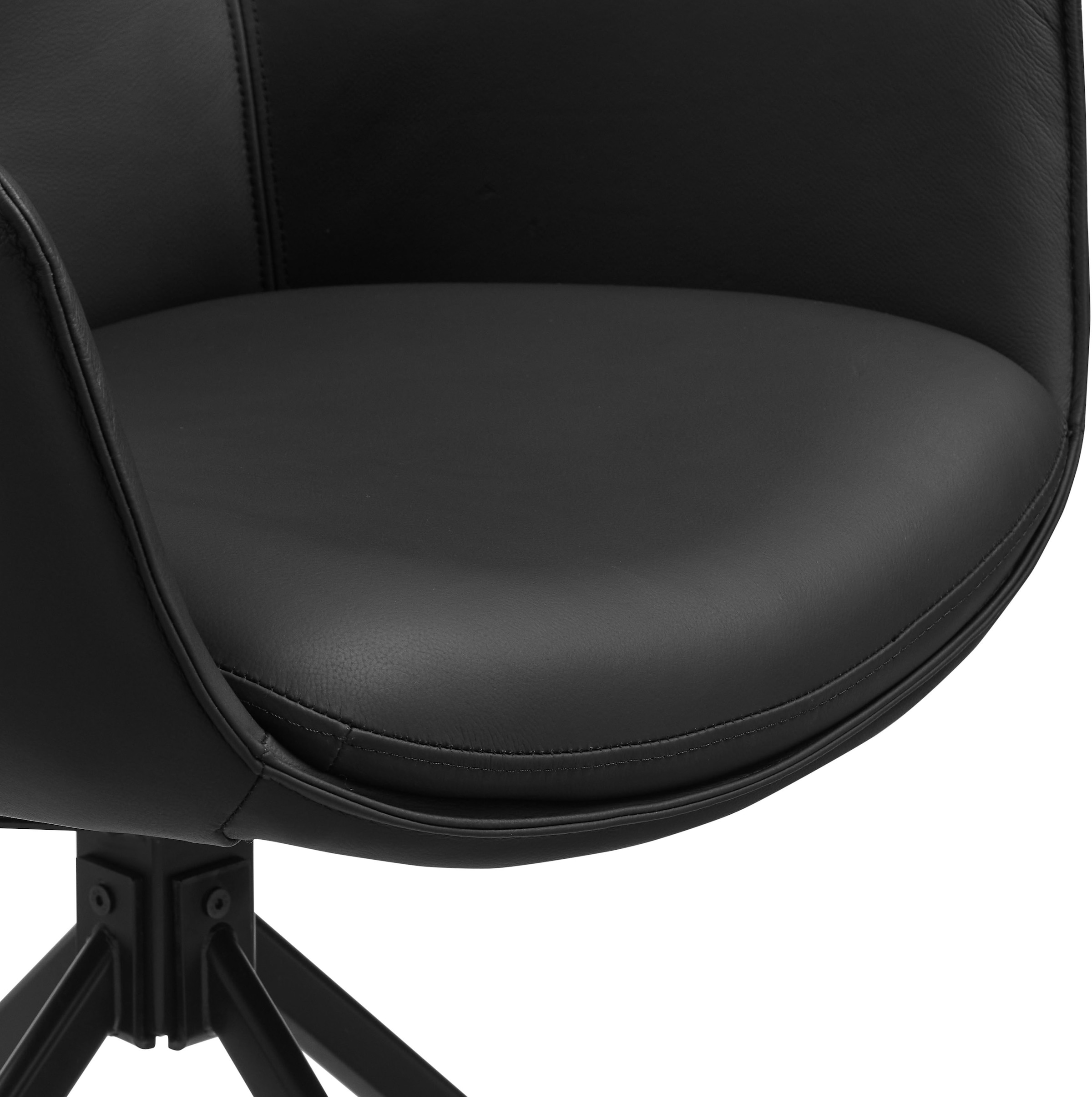 GOODproduct Chaise pivotante (Ensemble) 2 cuisRevêtement en cuir naturel, cadre en fer pivotant à 360°