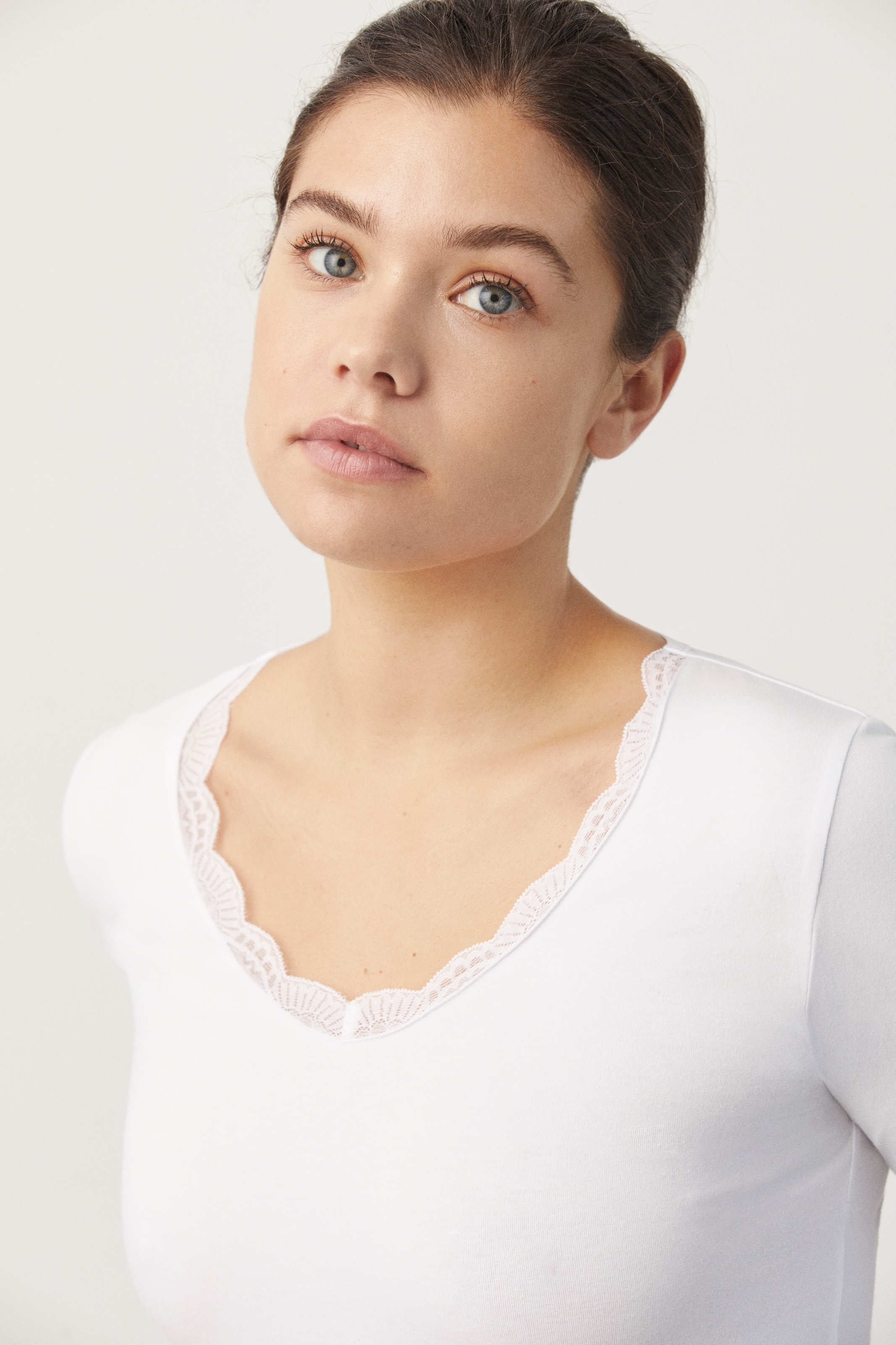 YSABEL MORA Langarmshirt »BASIC COLLECTION COTTON WITH LACE« 2er Pack,  das perfekte Basic-Longsleeve für jeden Tag