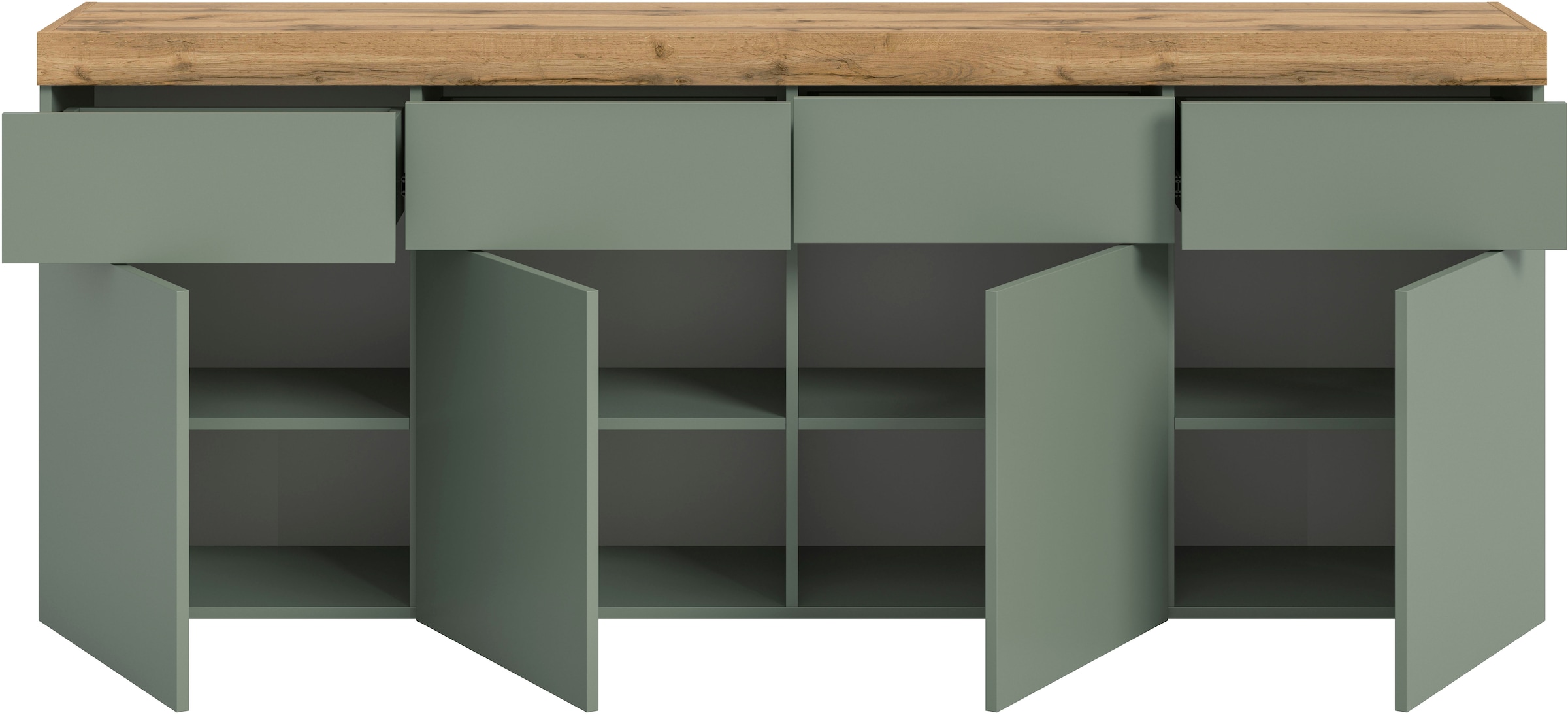 GOODproduct Sideboard »MAMBO, TOPSELLER!, Breite 200cm, 4 Türen, 4 Schubkästen, push-2-open« 2 farbige Ausführung, in verschiedenen Farben erhältlich, 1 Stk. tlg. Kommode, Anrichte, Wohnzimmer, Schlafzimmer