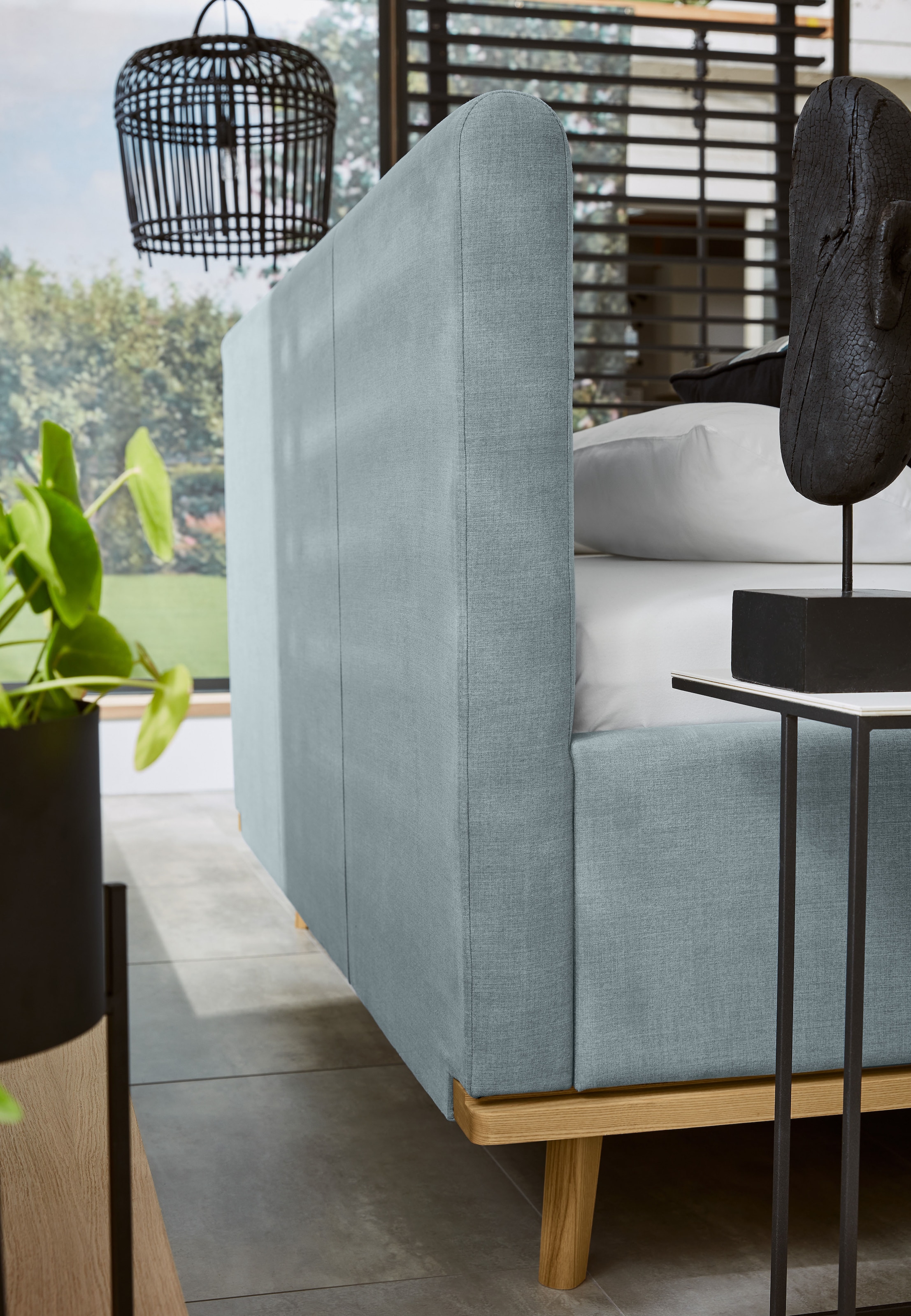 Musterring Lit rembourré »Delphi erhältlich in der Breite 160cm und 180cm« Eicherahmen massiv, Kopfteil mit Steppung