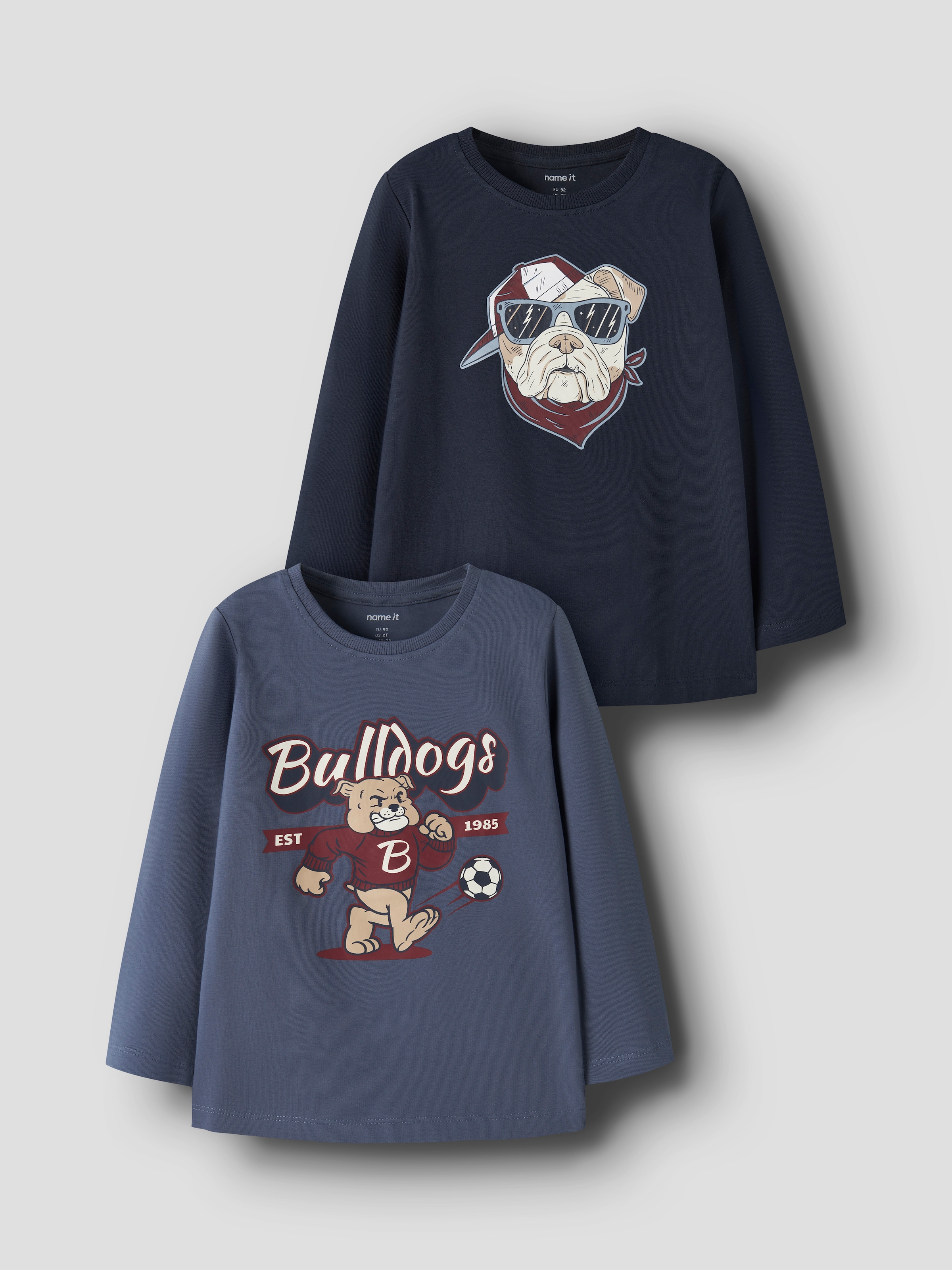 Name It T-shirt à manches longues »NMMVUX 2P LS TOP« Paquet, 2 Mélange de coton, coupe normale