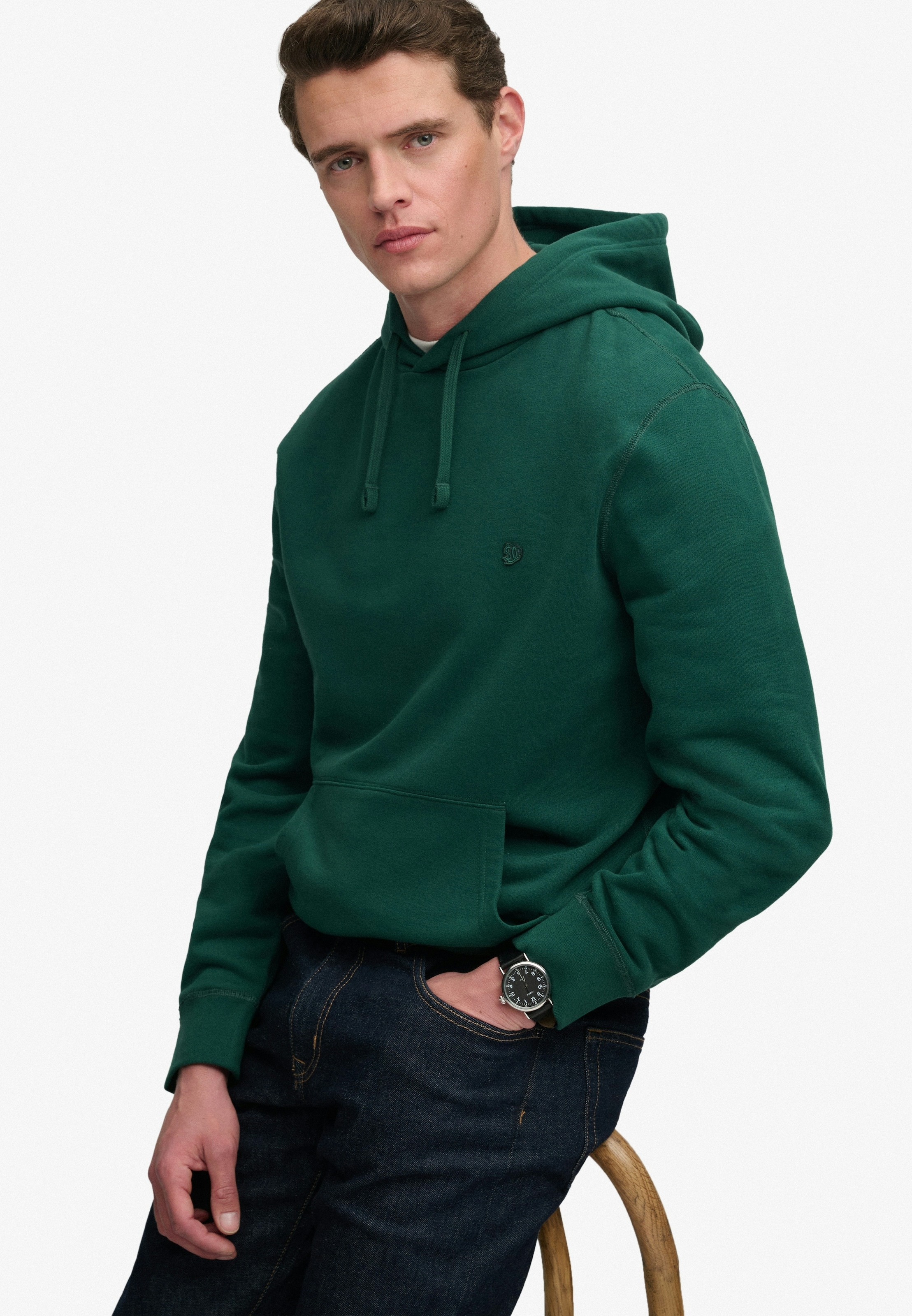 Superdry Sweat à capuche »ESSENTIAL SDCO LOGO HOOD«, mélange coton, coupe régulière
