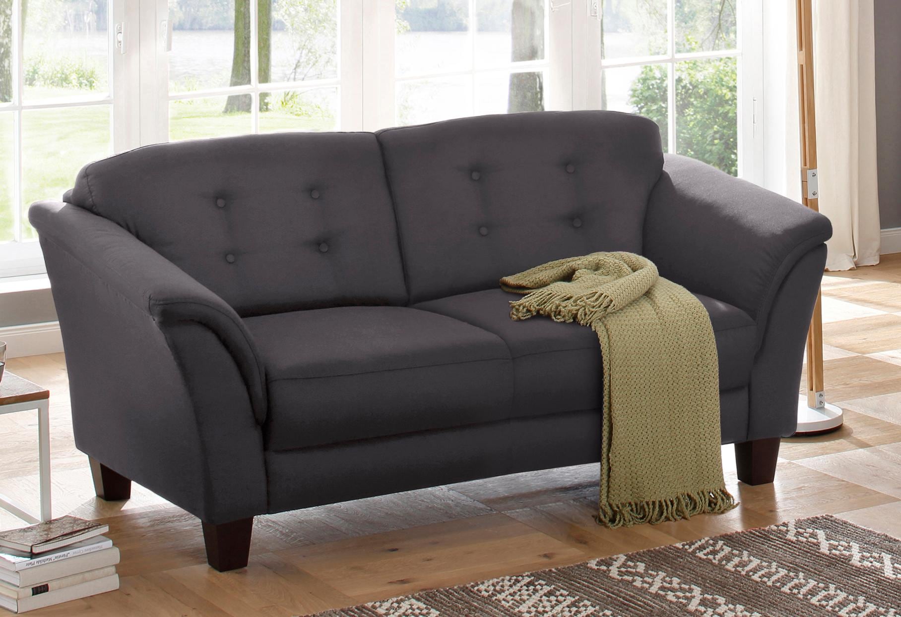 Home affaire 3-Sitzer »Trondheim« mit Federkern, Knopfheftung im Rücken, Füsse Buche