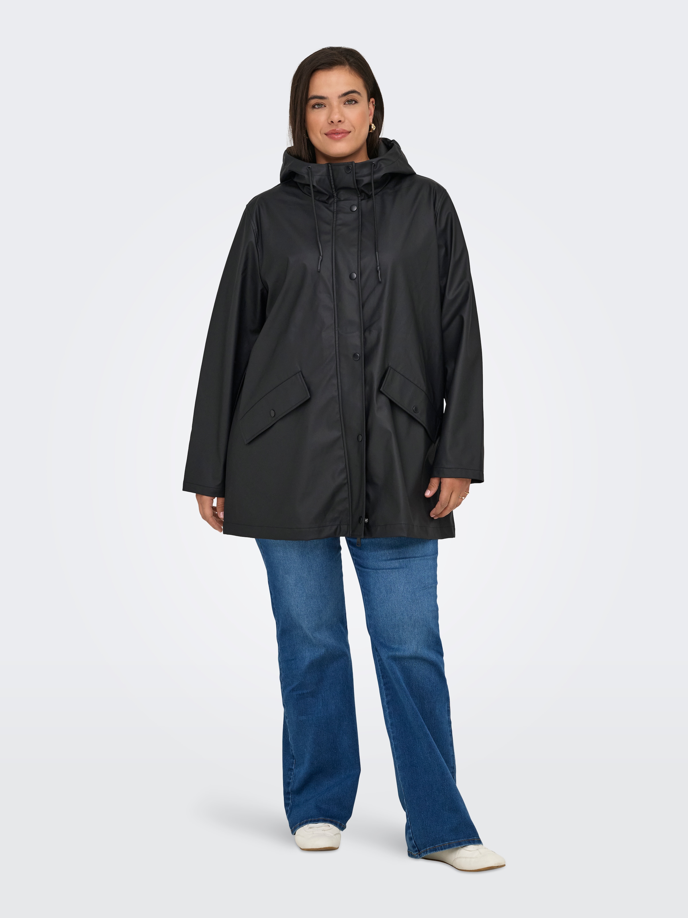 ONLY CARMAKOMA Regenmantel »CARELISA LIFE RAINCOAT ZIP OTW NOOS« wasserabweisende Beschichtung