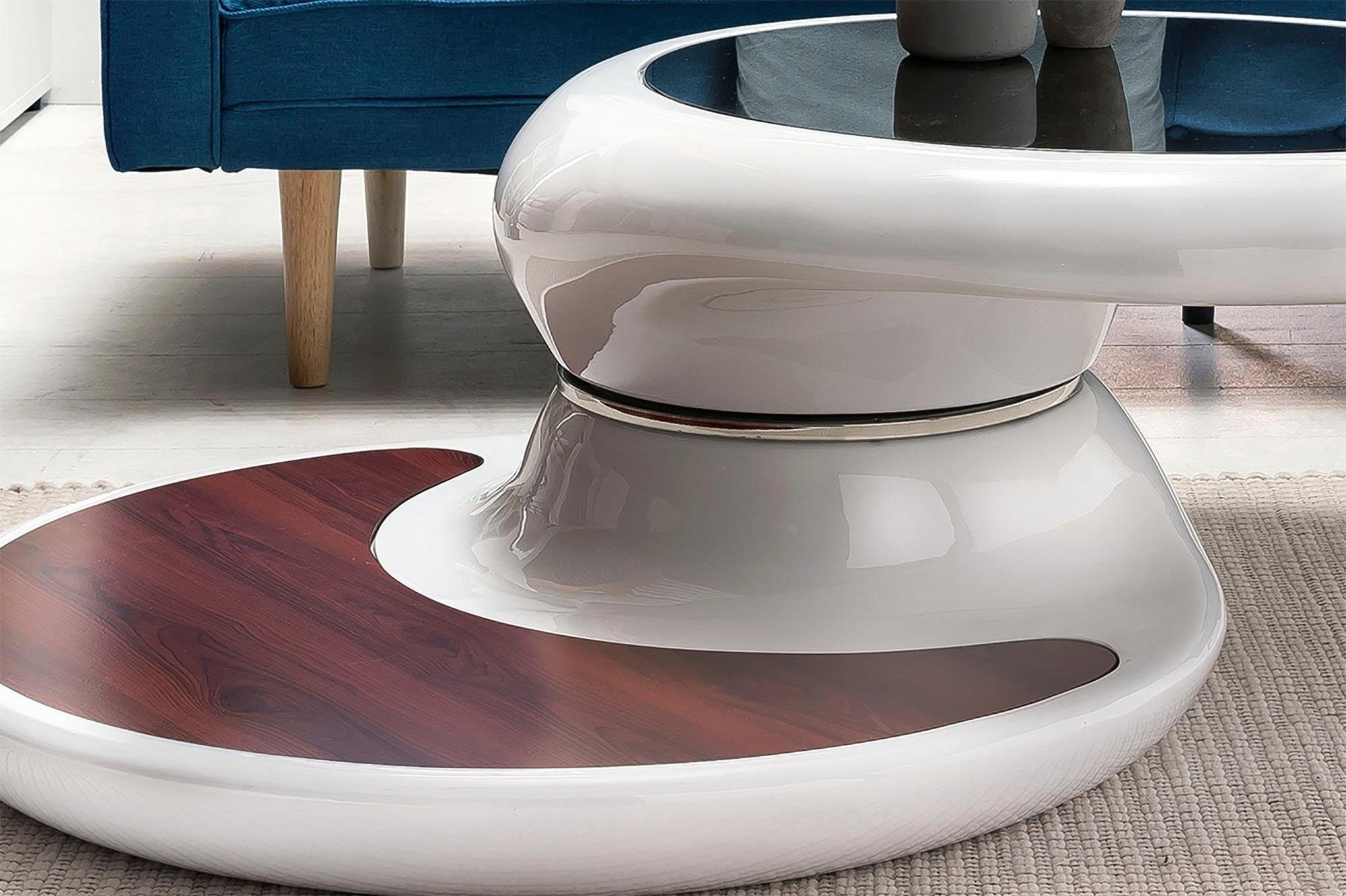 SalesFever Couchtisch »Milano Tisch Trendiges Wohnzimmer-Highlight« Tischplatte: Rundum 360° drehbar!