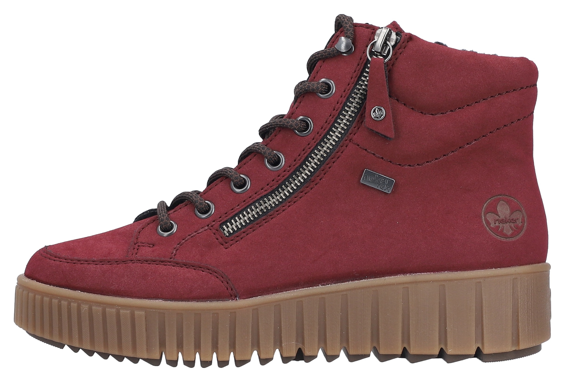 Rieker Bottes d'hiver  bottine à plateau, boots à lacets avec doublure chaude et équipement TEX
